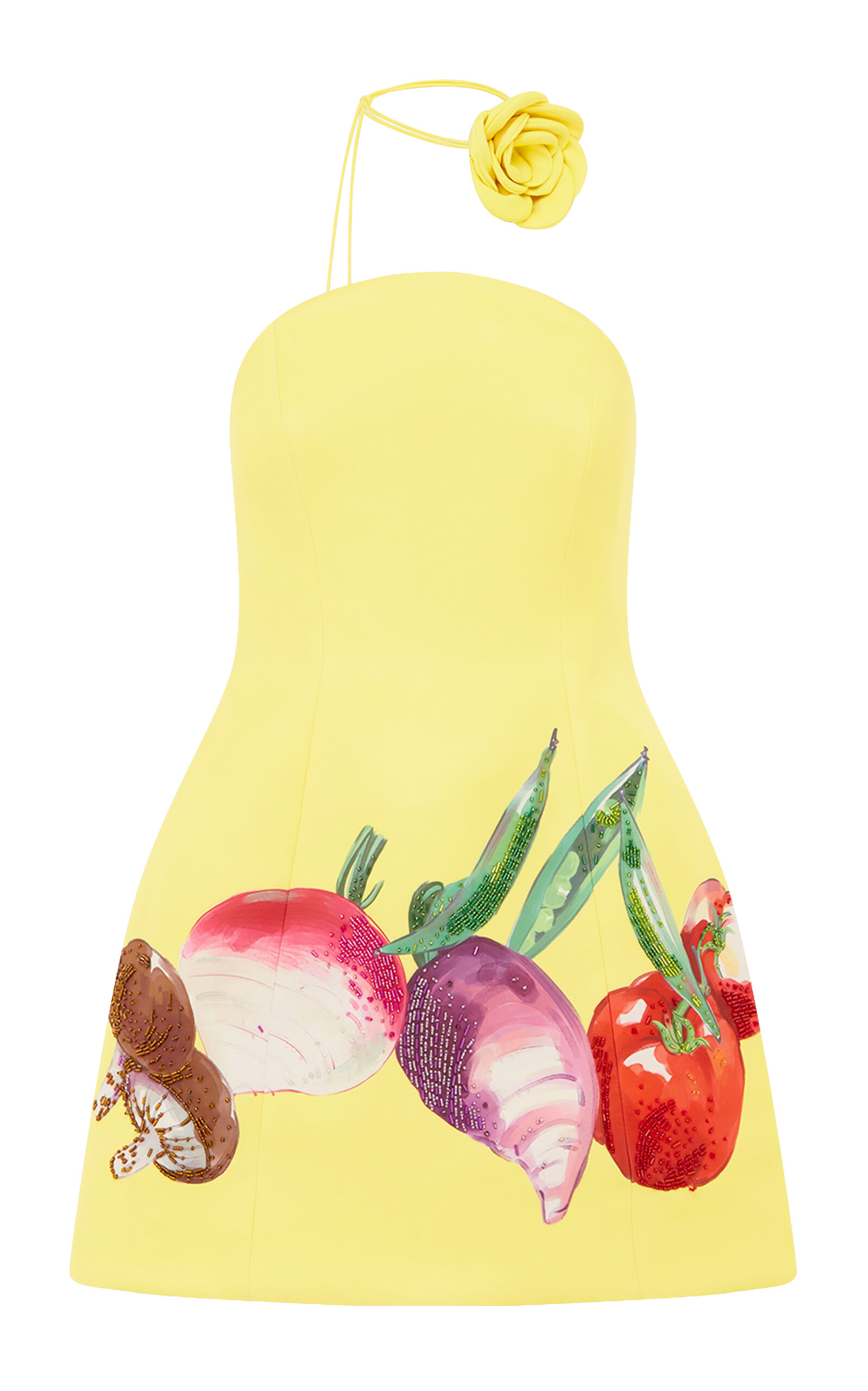 Leo Lin Zaria Strapless Bustier Mini Dress In Yellow