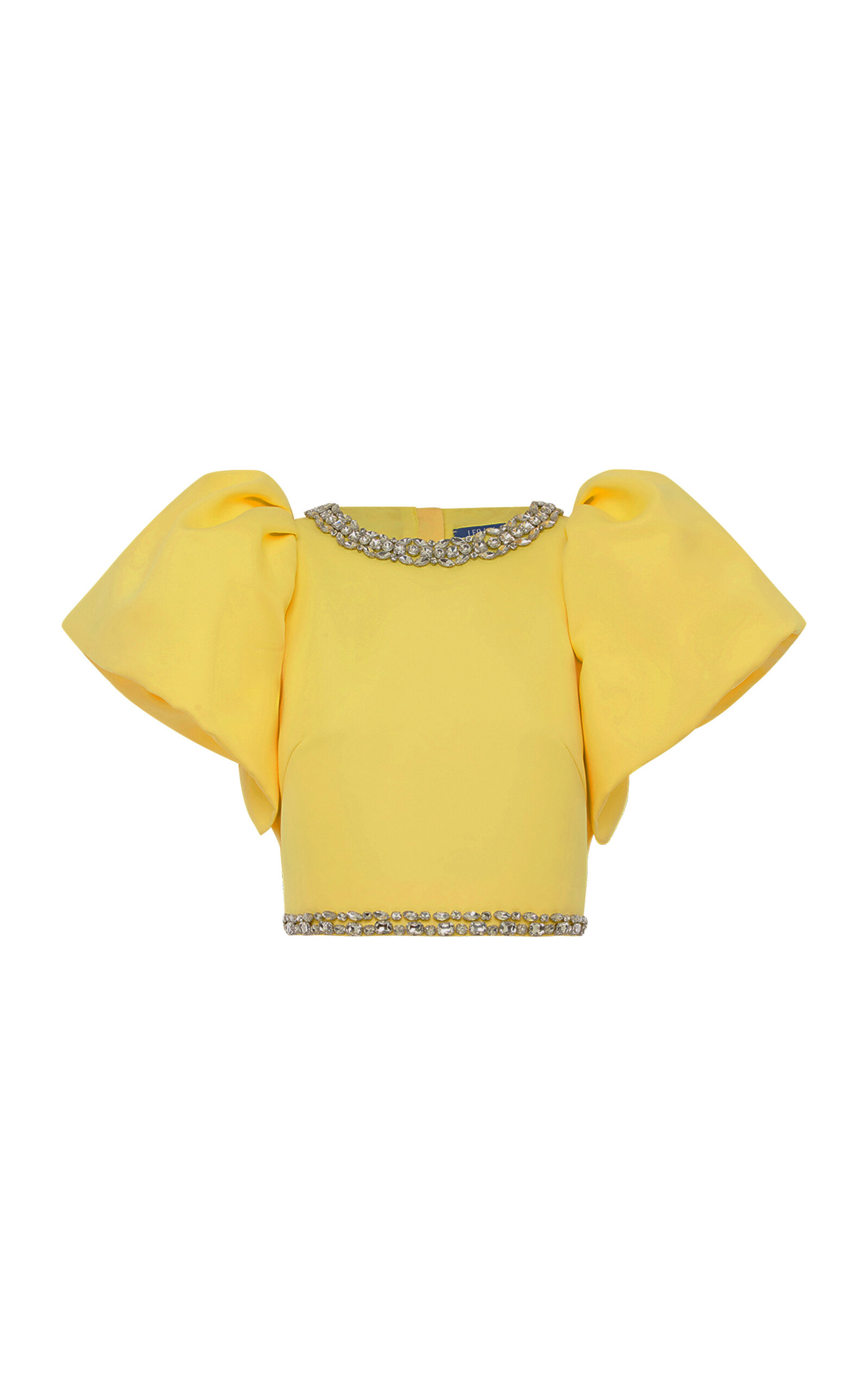 Leo Lin Lucia Embellished Satin Crop Top - Women's Clothing