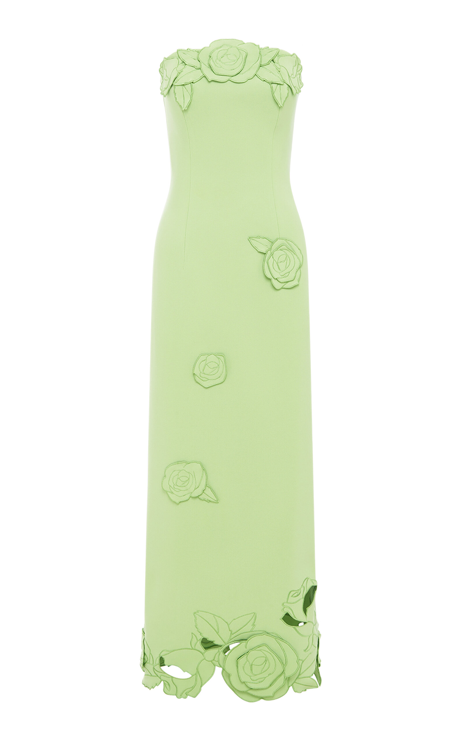 Leo Lin Rayna Appliquéd Maxi Dress In Green