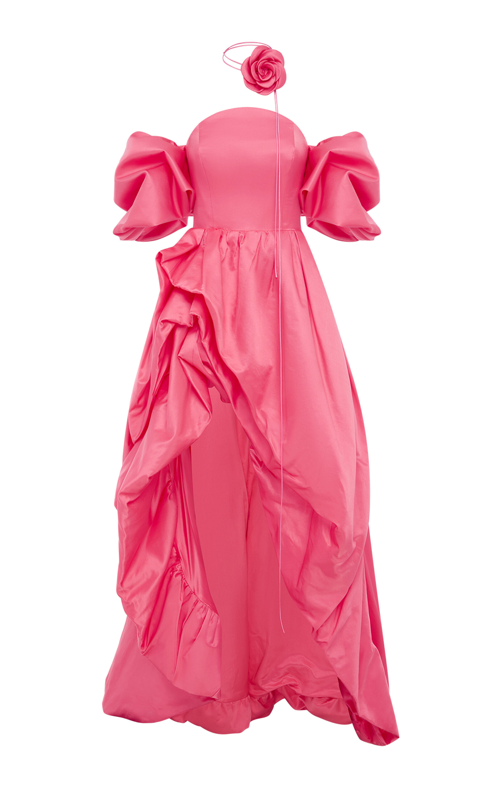 Leo Lin Myriam Voluminous Cotton-silk Gown In Pink