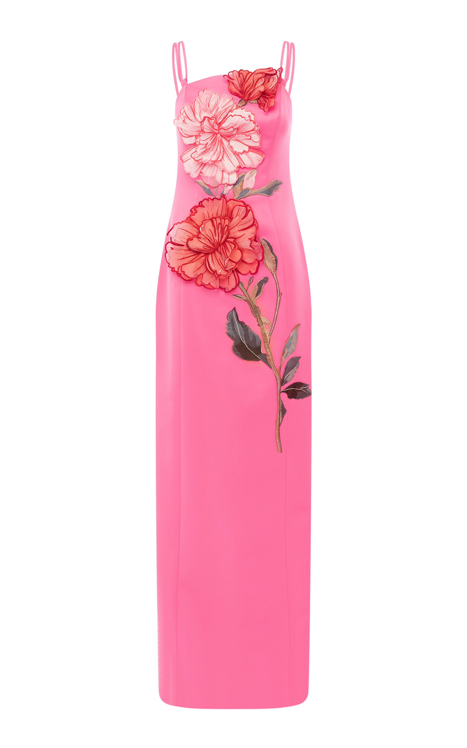 Leo Lin Arianna Appliquéd Maxi Dress In Pink