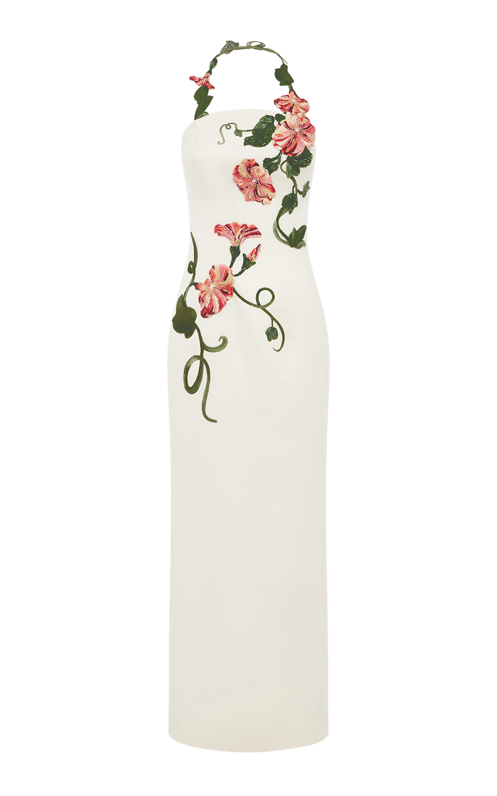 Leo Lin Ava Appliquéd Maxi Dress In White