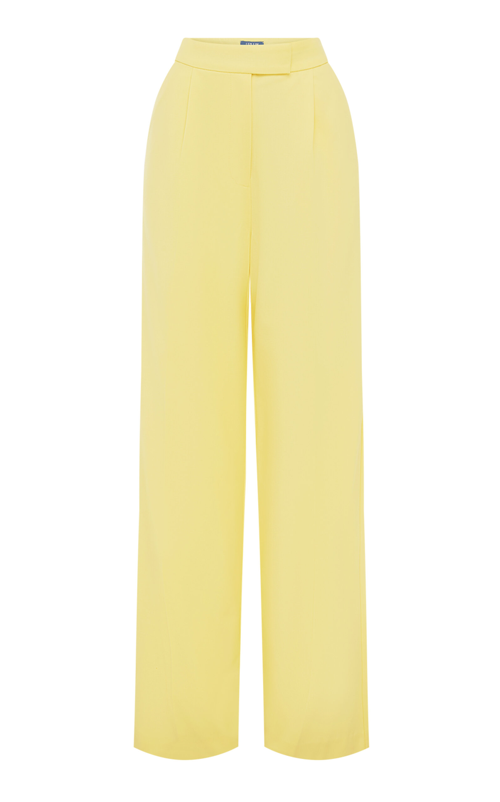 Leo Lin Elisha Tailored Wool-blend Wide-leg Pants In Yellow