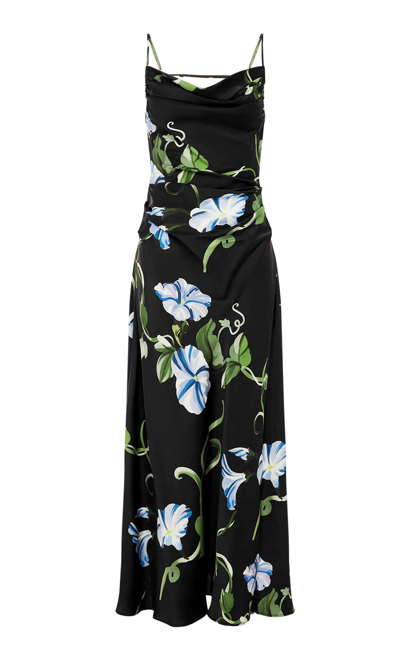 Leo Lin Valentina Printed Silk-Cupro Maxi Dress - Black - Women's Clothing