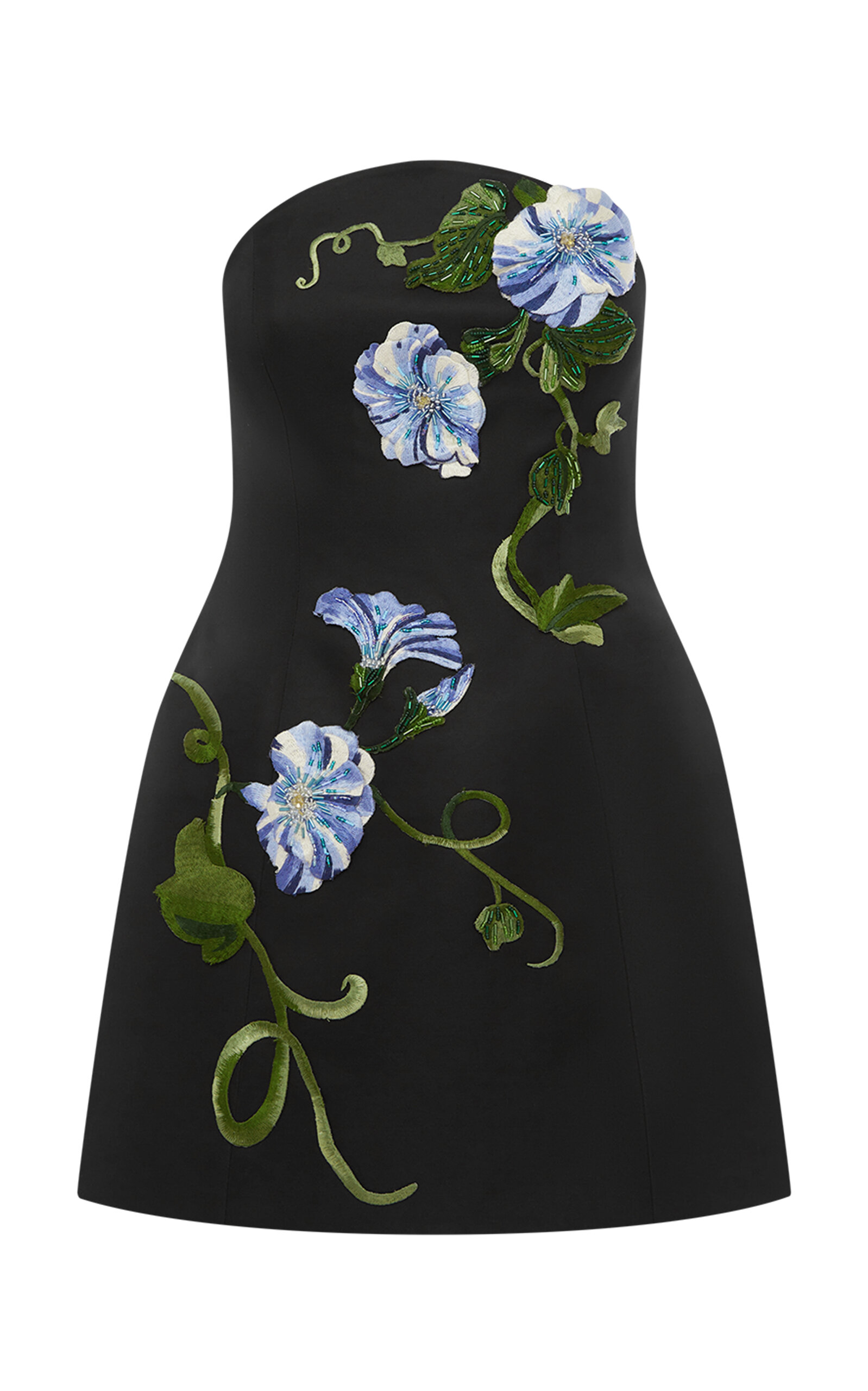Leo Lin Zaria Appliquéd Mini Dress In Black