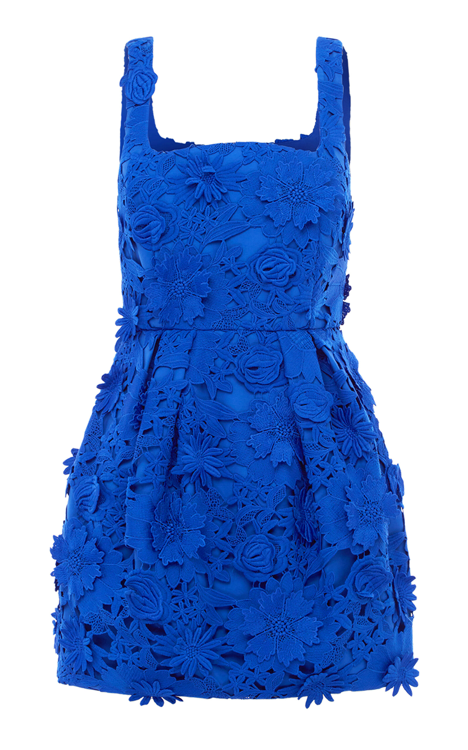 Leo Lin Piper Sleeve Lace Mini Dress In Blue