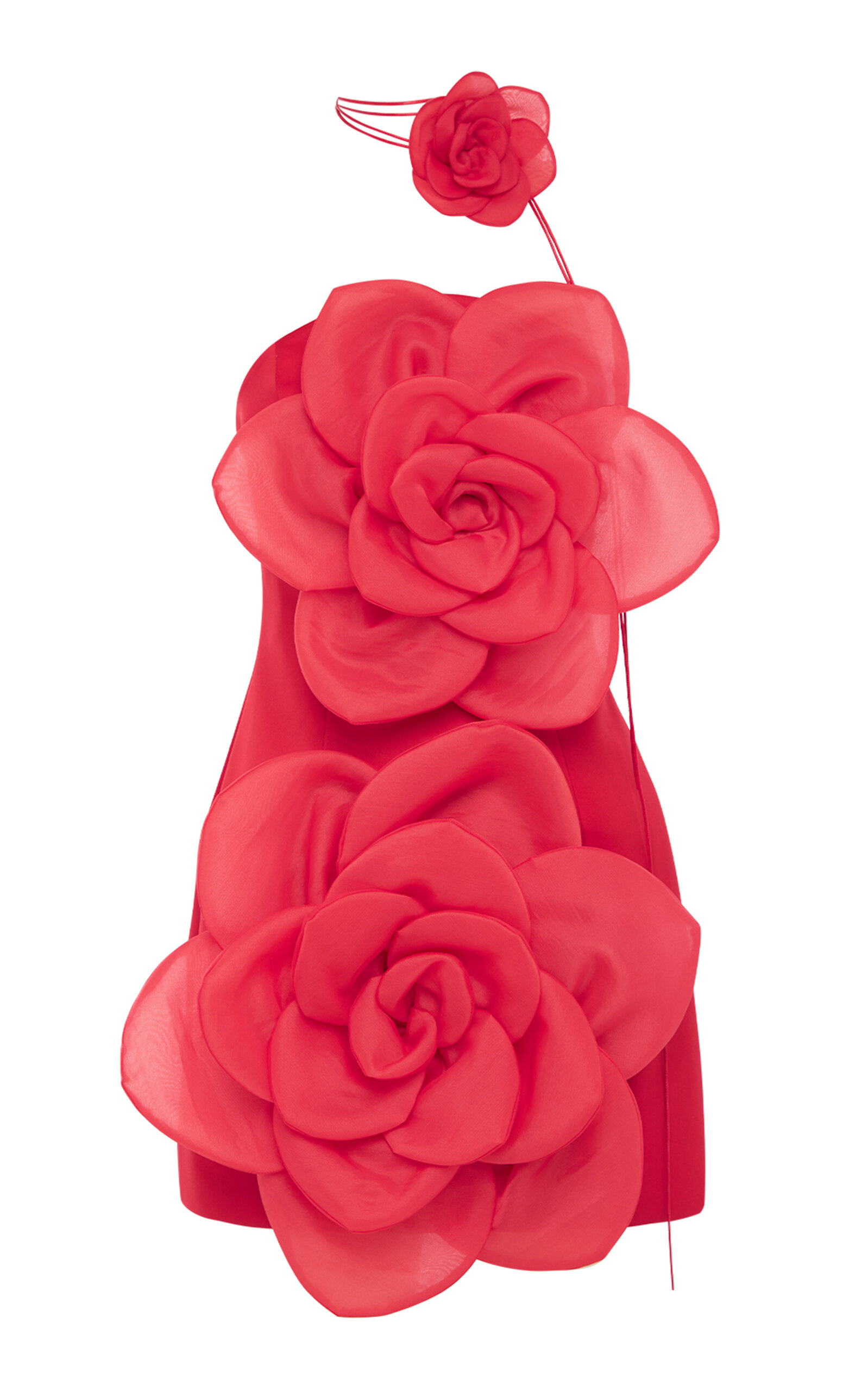 Leo Lin Floret Strapless Mini Dress In Red