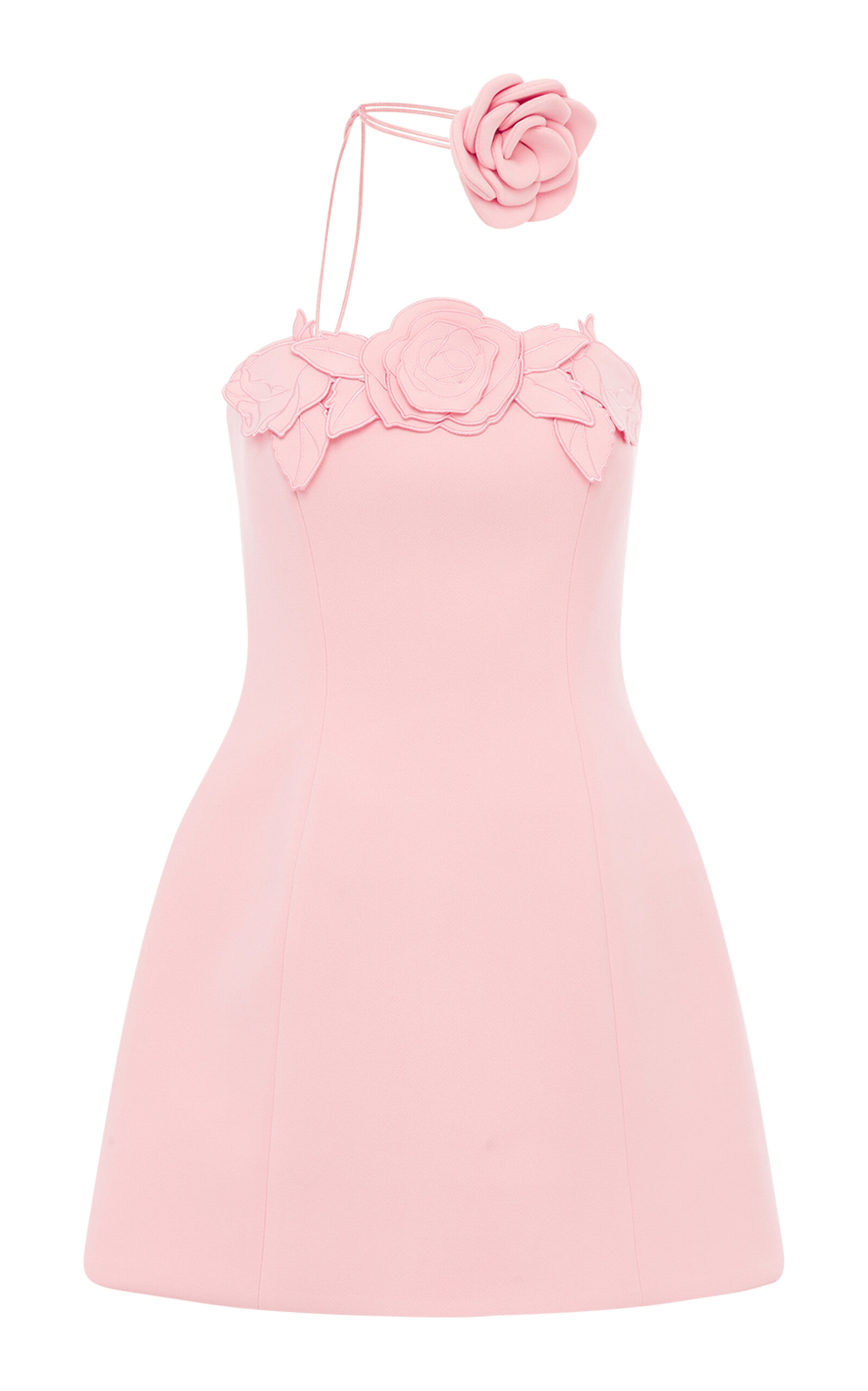 Leo Lin Roselle Appliquéd Mini Dress In Pink