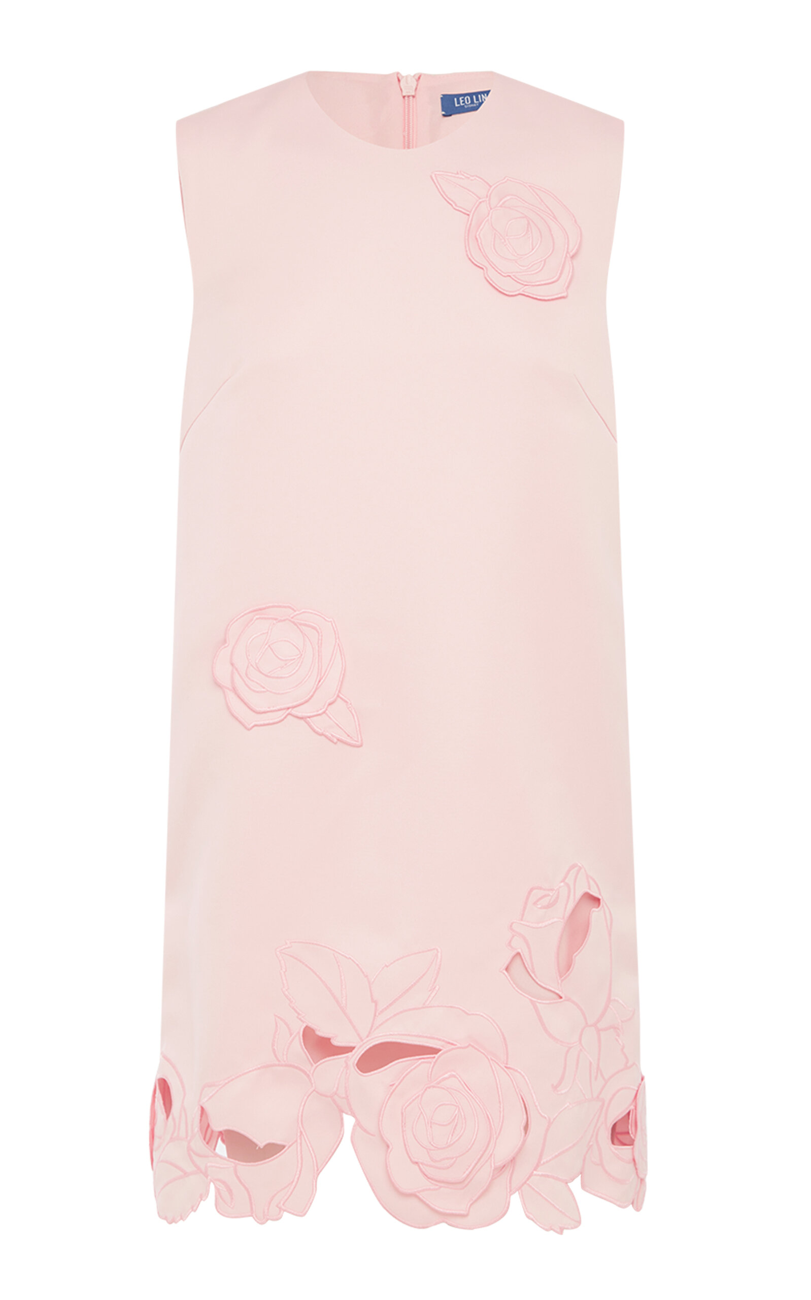Leo Lin Yvonne Floral-Appliquéd Mini Dress - Light Pink
