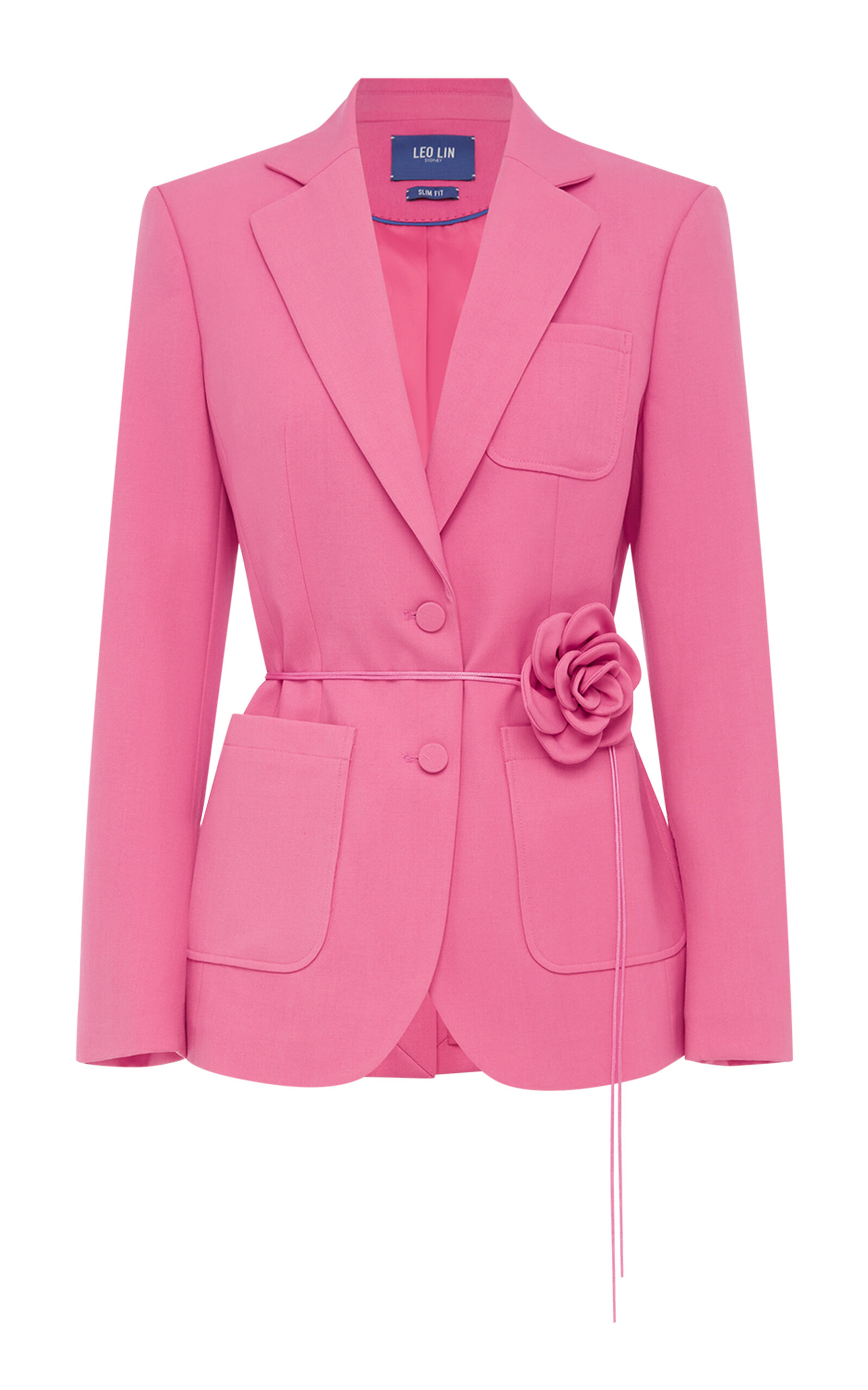 Leo Lin Vesper Tailored Wool-blend Blazer In Pink