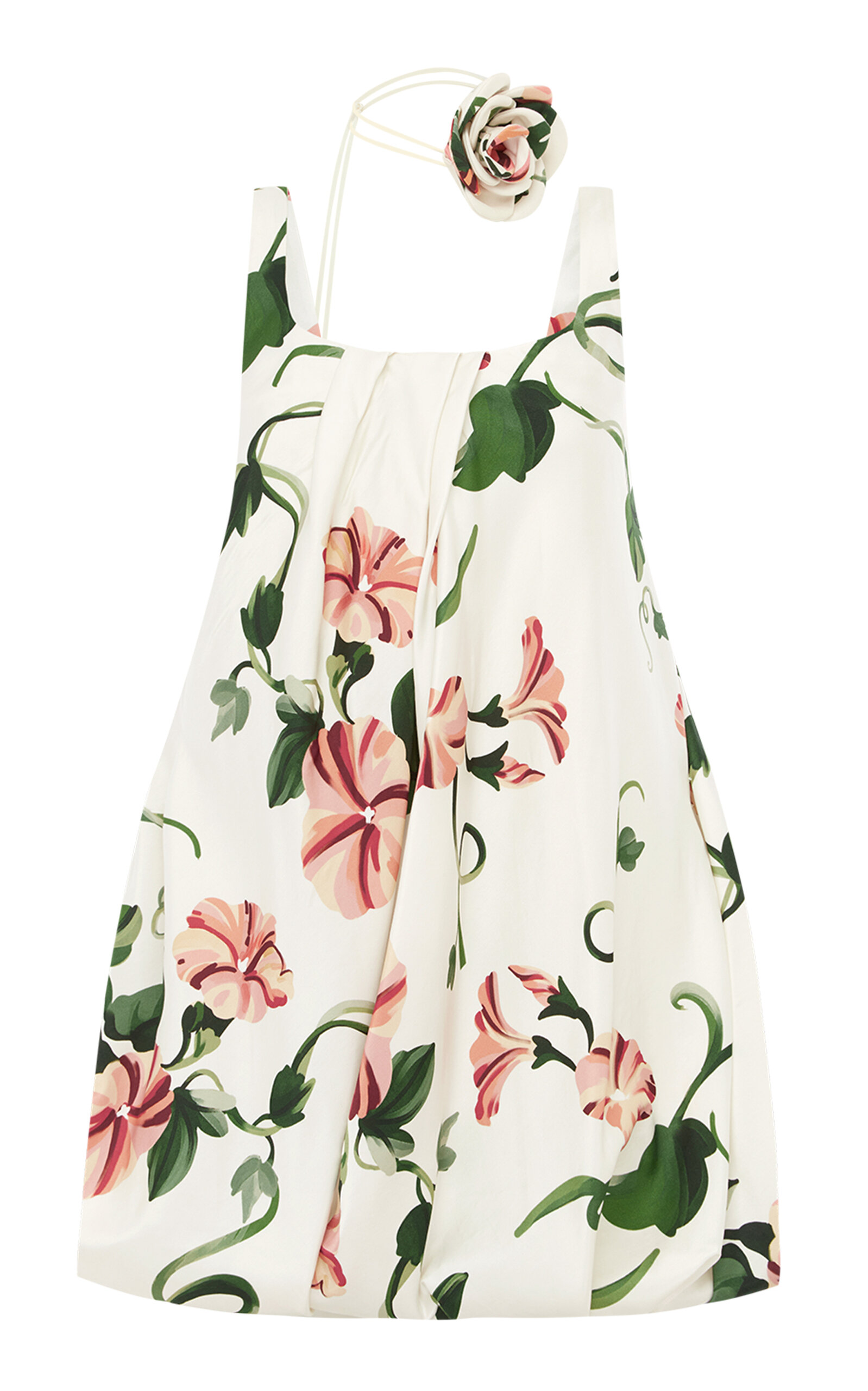 Leo Lin Suki Printed Cotton-silk Mini Dress In White