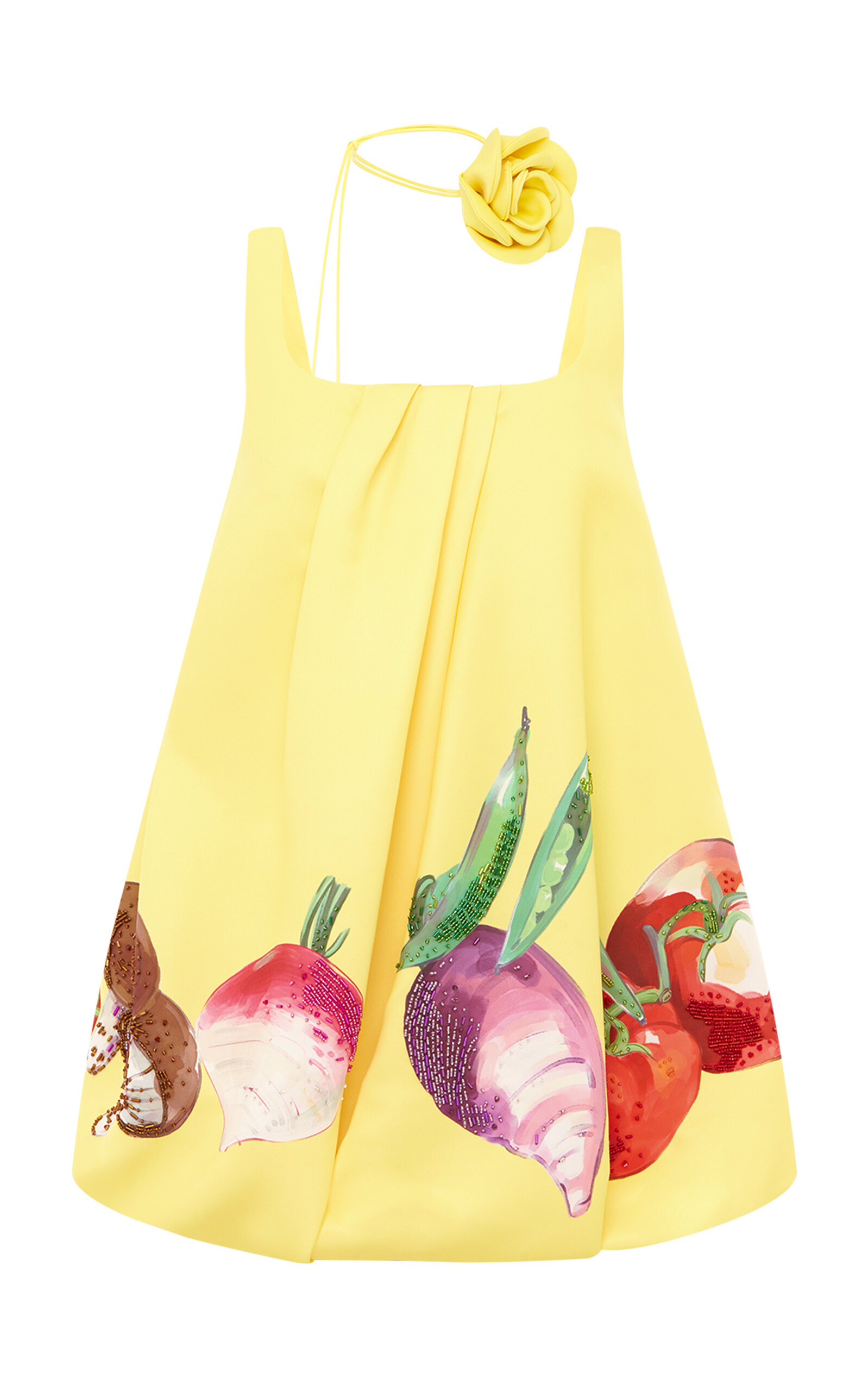 Leo Lin Suki Printed Mini Dress In Yellow