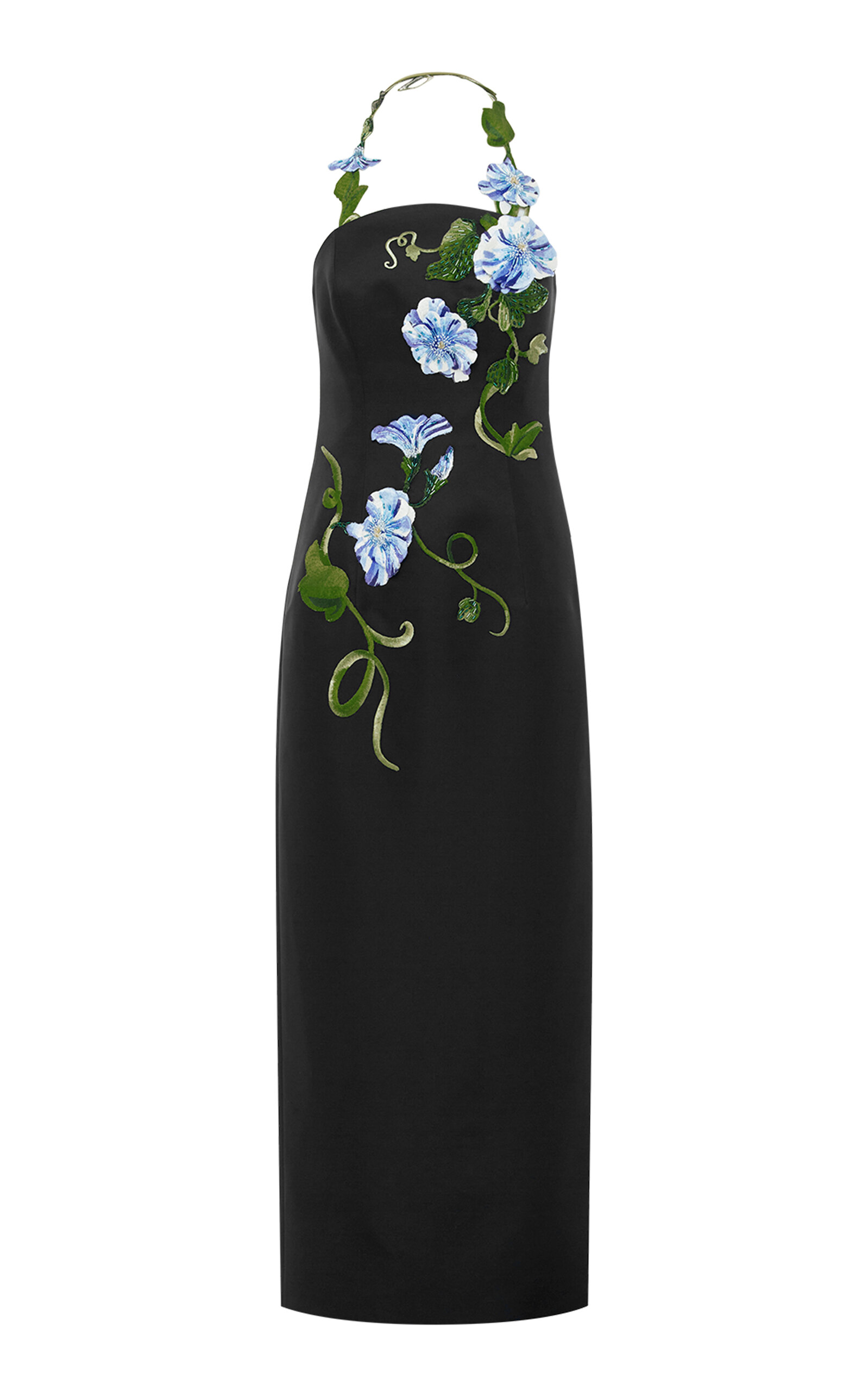 Leo Lin Ava Appliquéd Bustier Maxi Dress In Black
