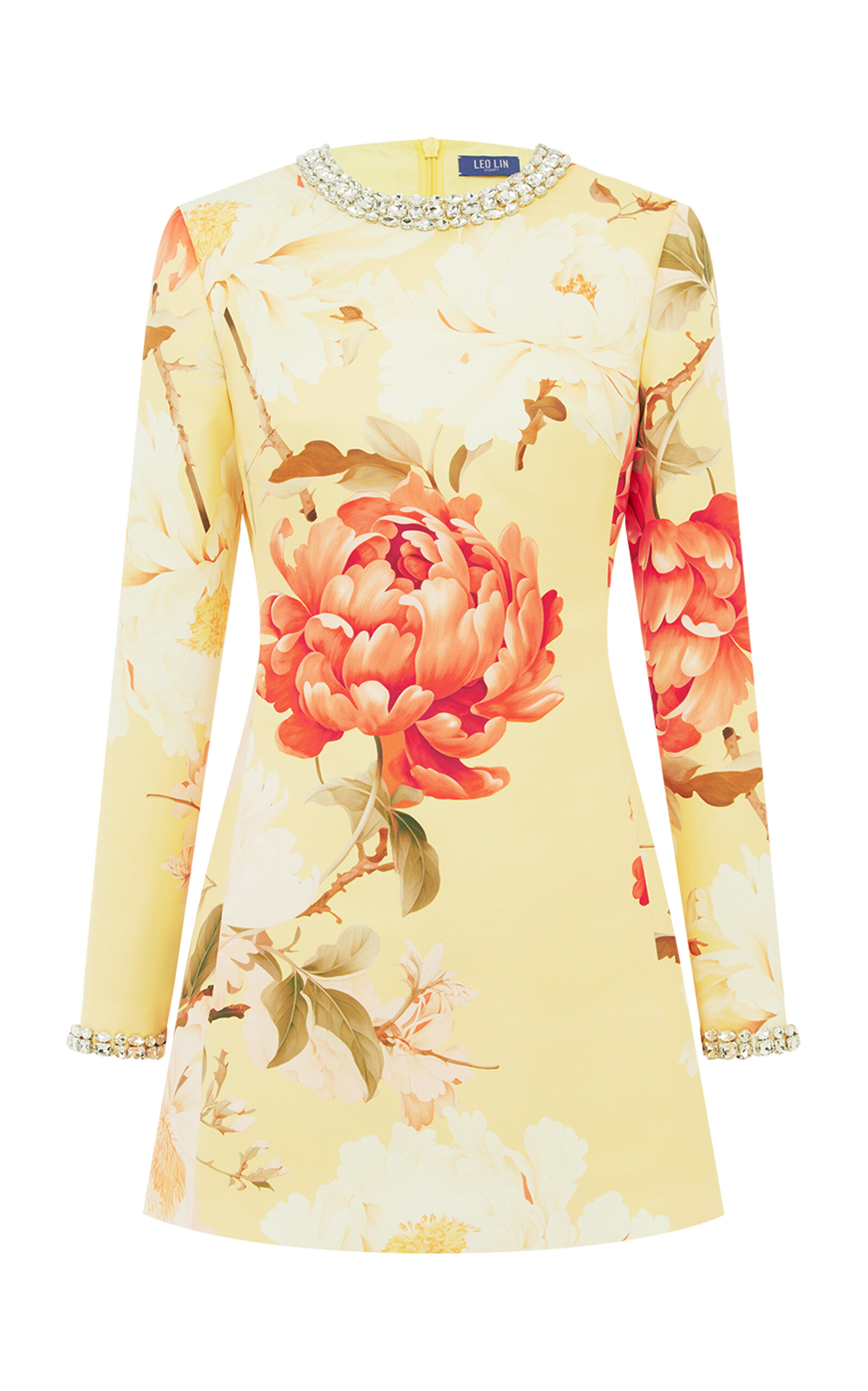 Leo Lin Aliza Embellished Mini Dress In Yellow