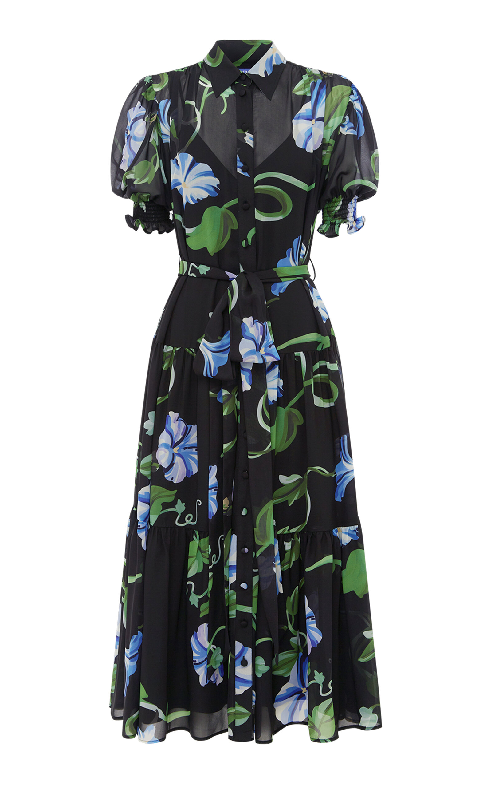 Leo Lin Ellie Printed Midi Dress In Black