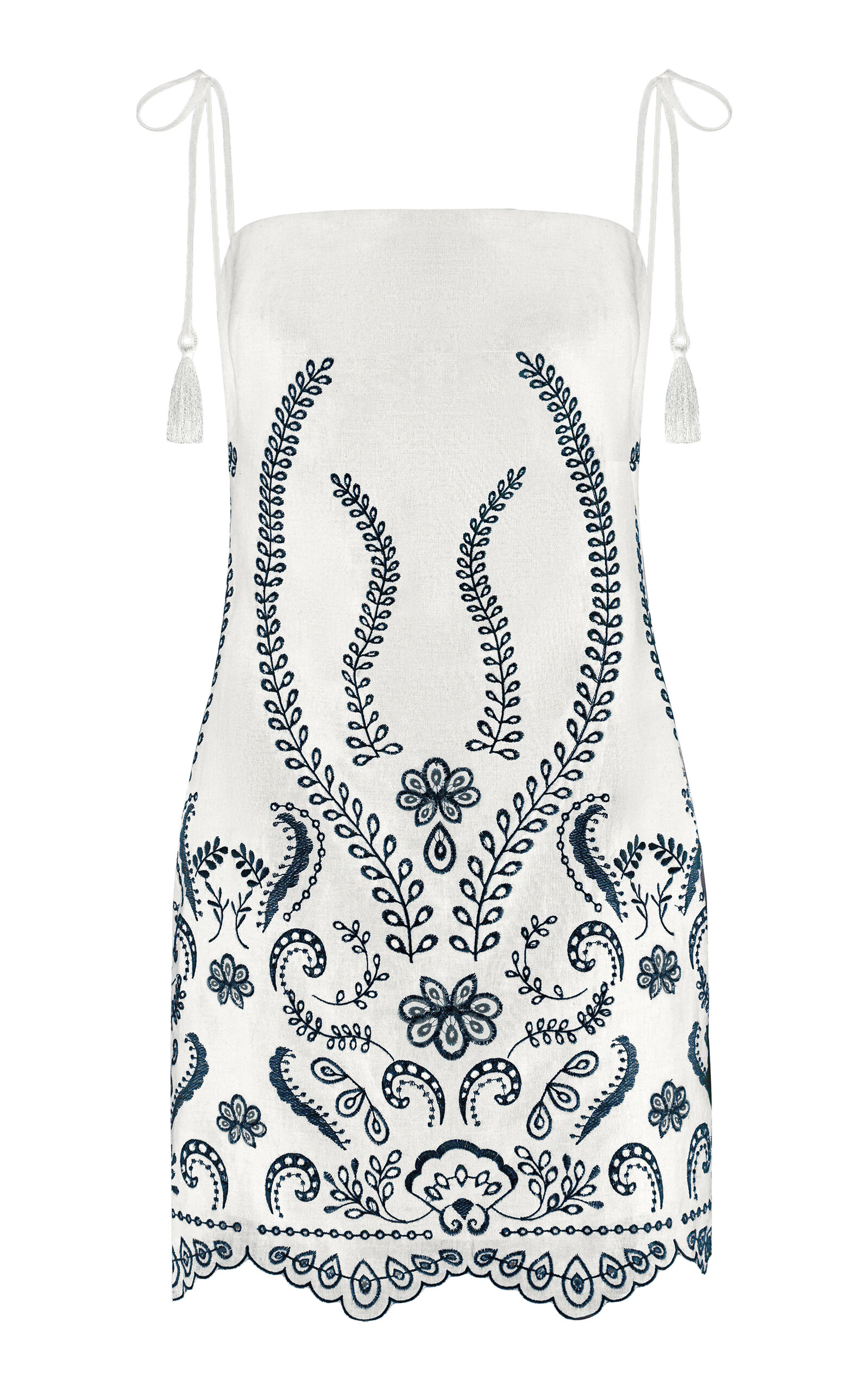 Andres Otalora Exclusive Luz Nace Embroidered Linen Mini Dress