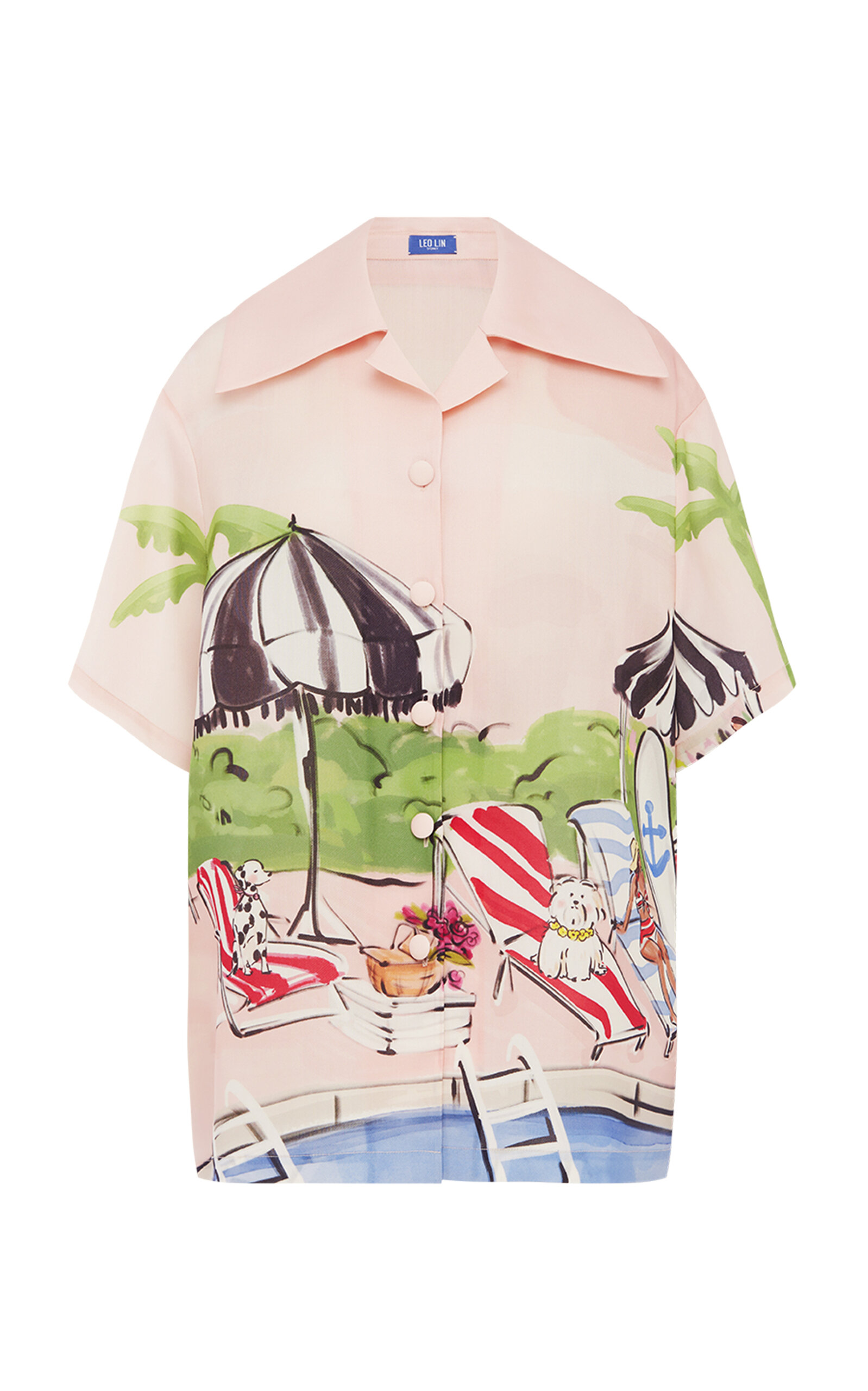 Leo Lin Casey Silk Button Shirt - Riviera Print - Multi