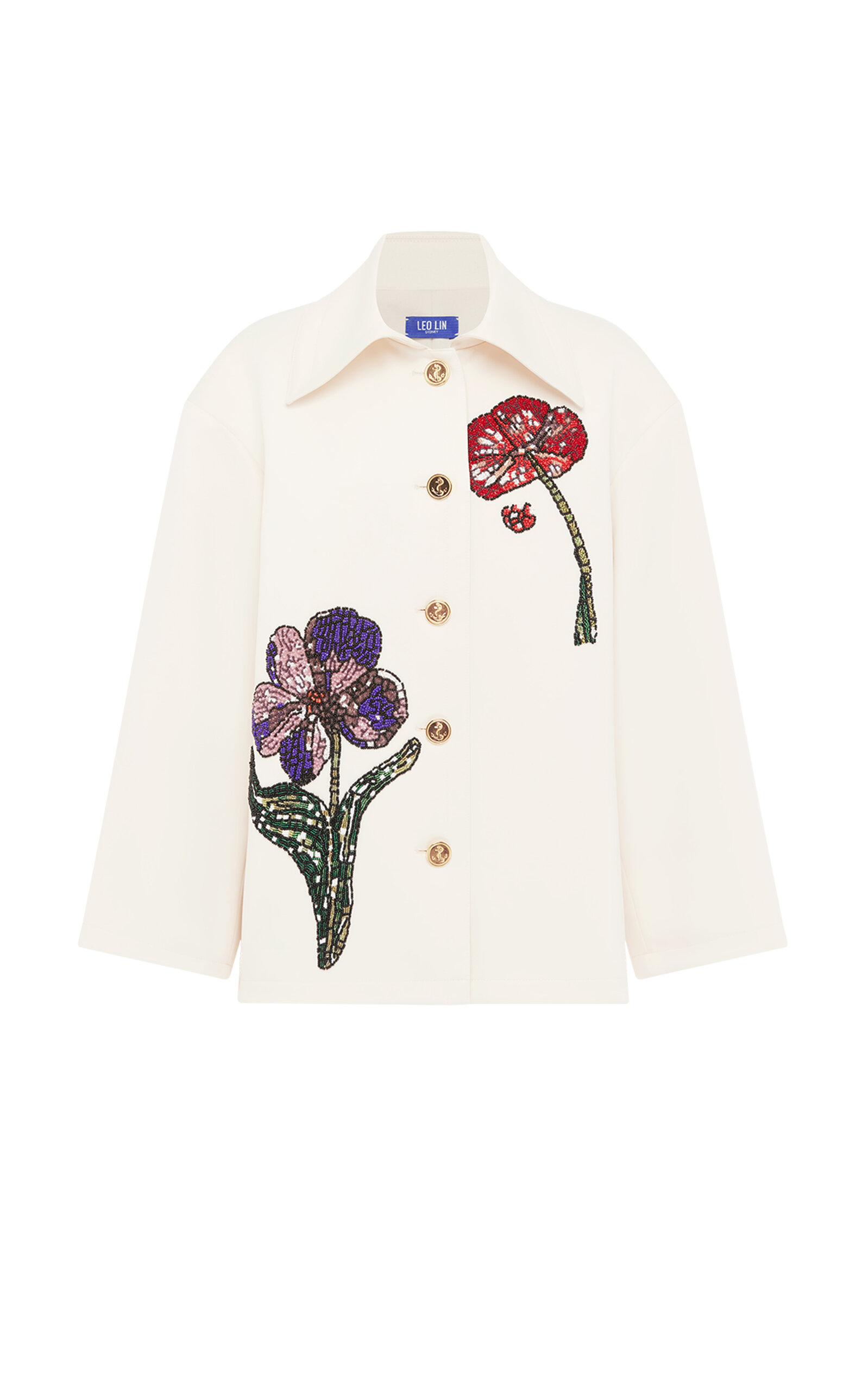 Leo Lin Leyna Embellished Jacket In Neutral