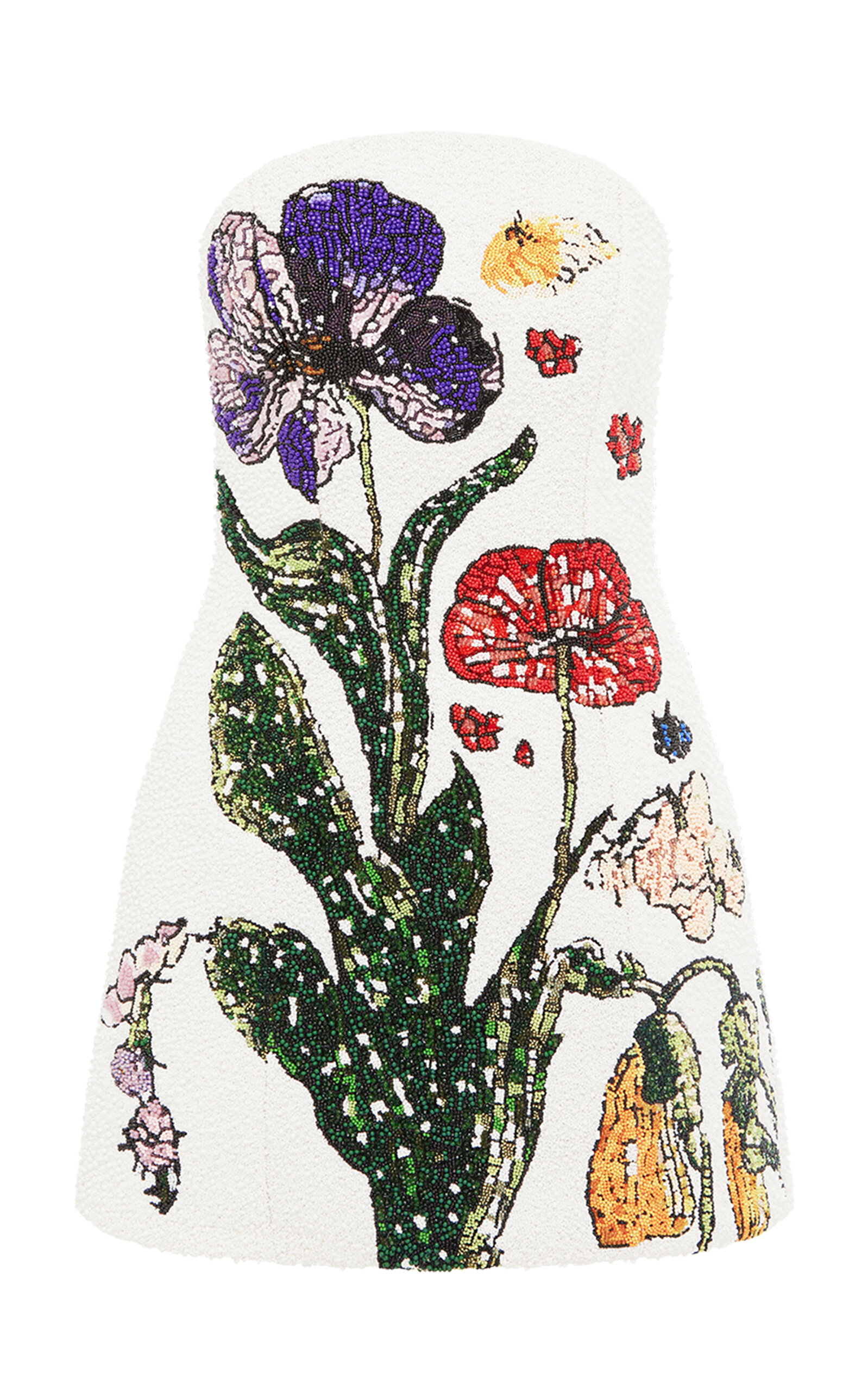 Leo Lin Rosario Beaded Bustier Mini Dress In Multi