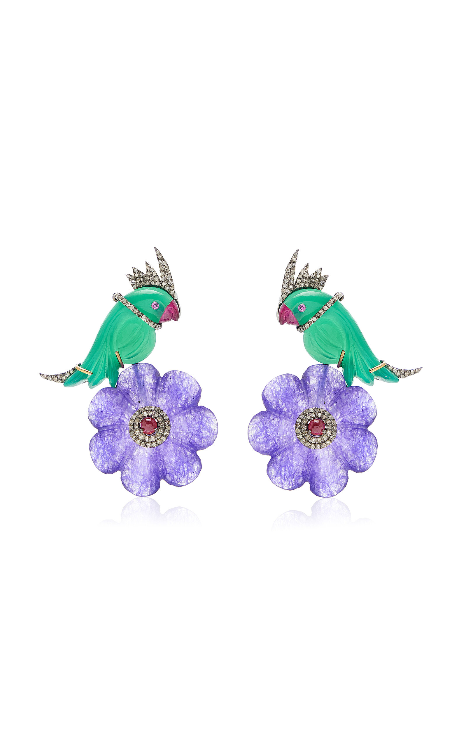 Amrapali Morni 14K Yellow Gold and Silver Multi-Stone Earrings - Multi - OS - Moda Operandi