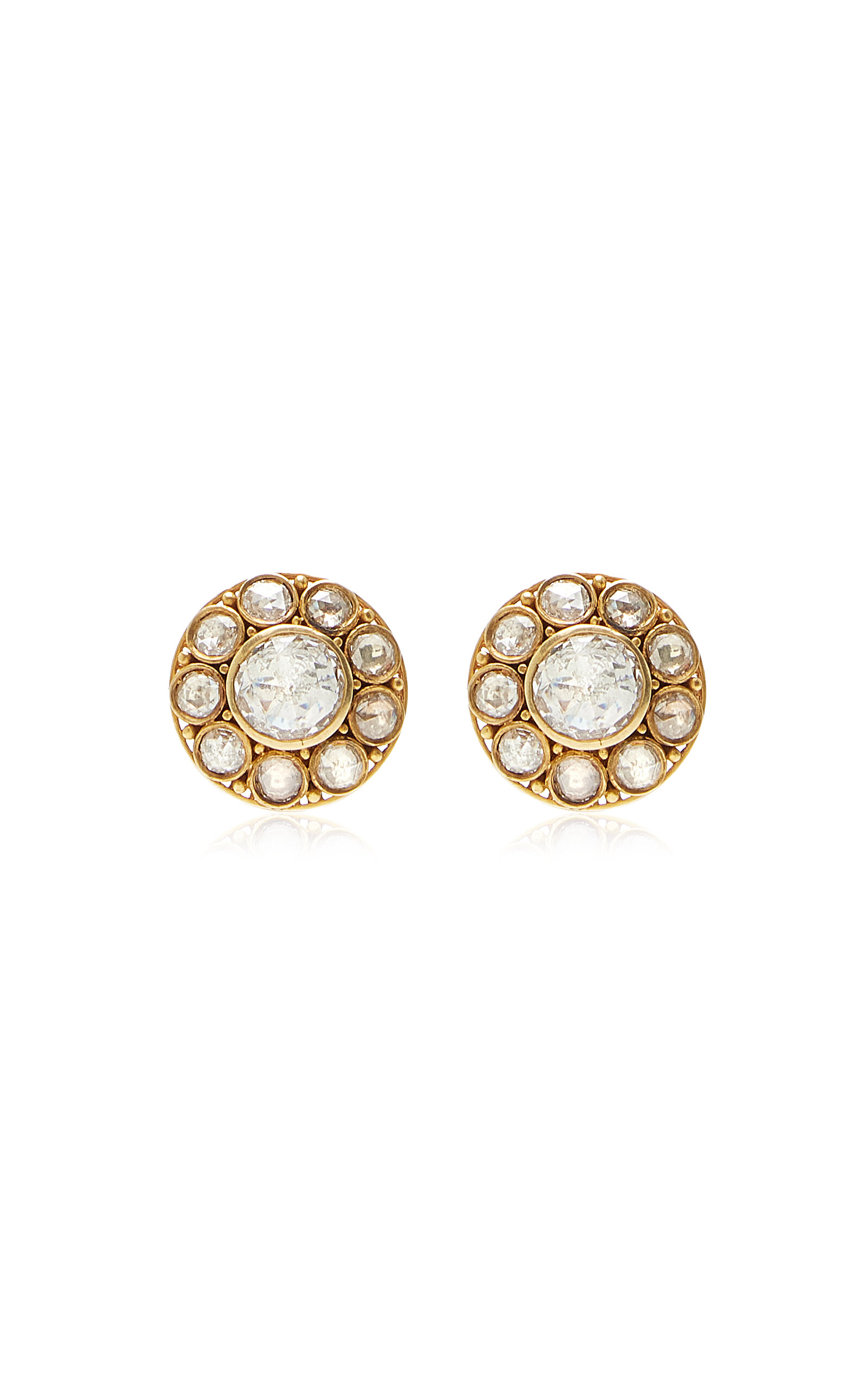 Amrapali 18k Yellow Gold Diamond Earrings In Gold