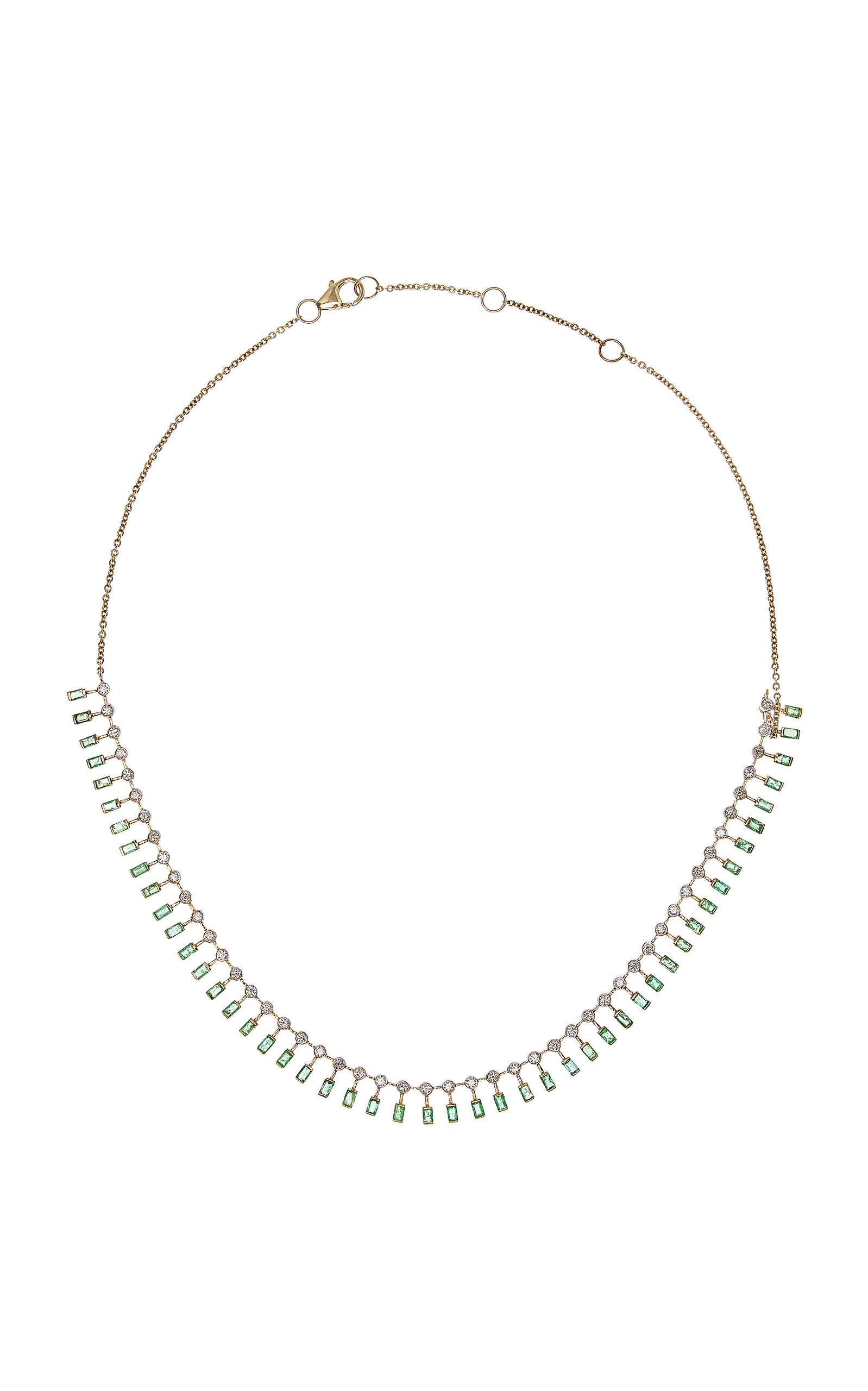 Amrapali 14k Yellow Gold Emerald And Diamond Necklace In Metallic
