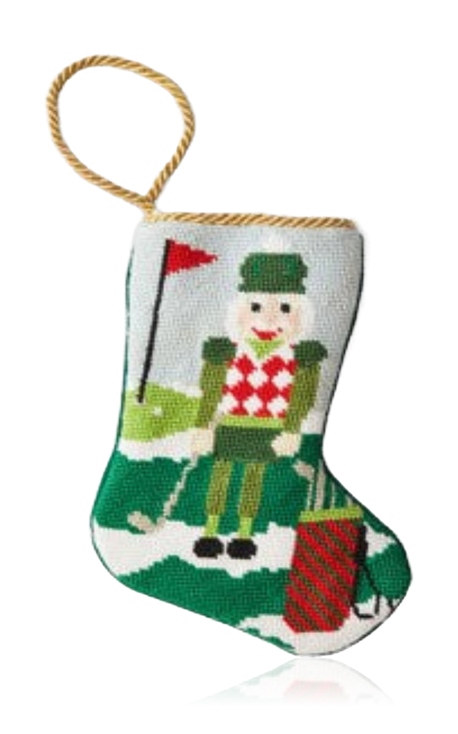 Bauble Stockings Christmas Birdie Golfing Nutcracker Stocking - Green