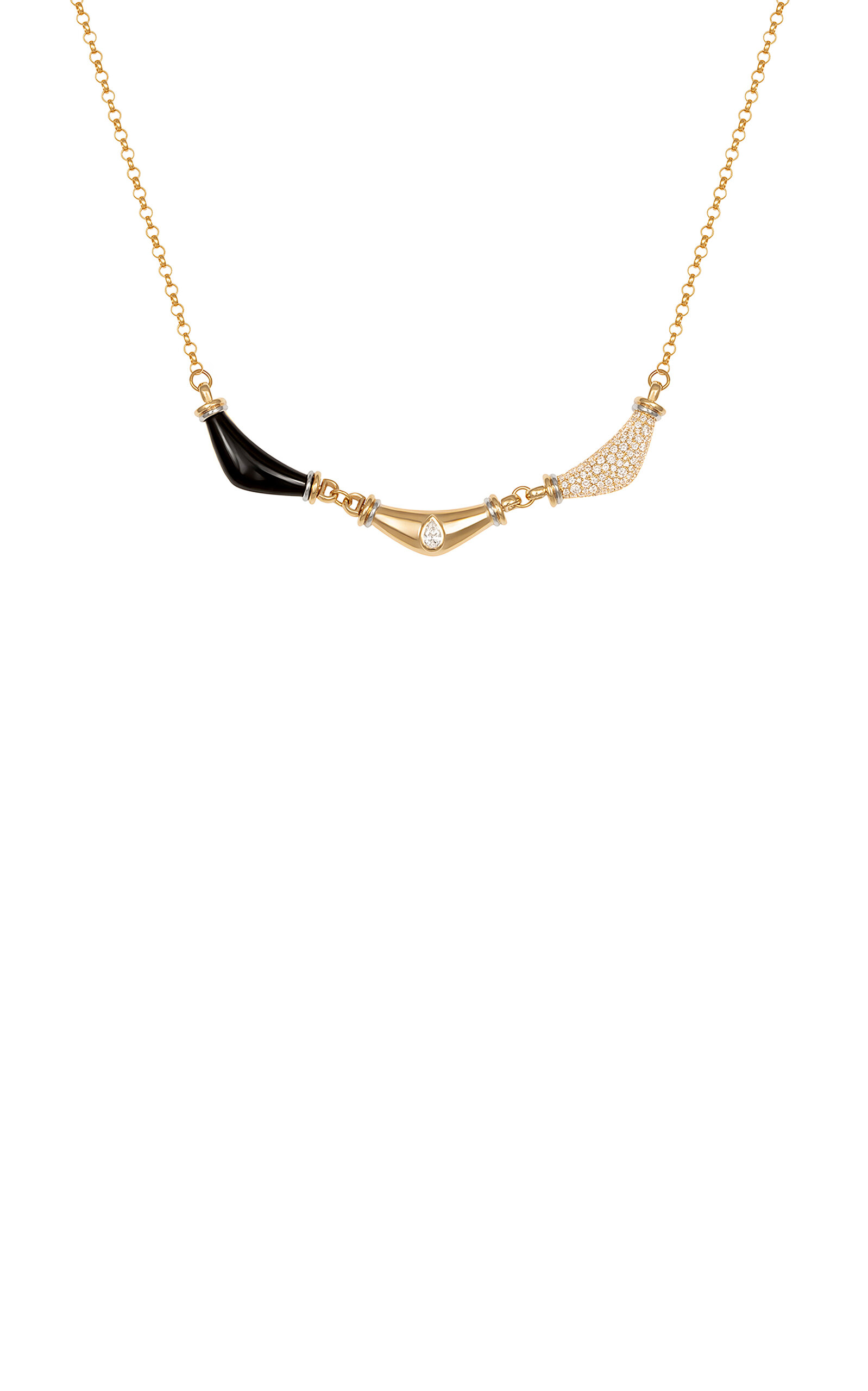 L'atelier Nawbar Triple Karma 18k Yellow Gold Diamond Necklace In Gold