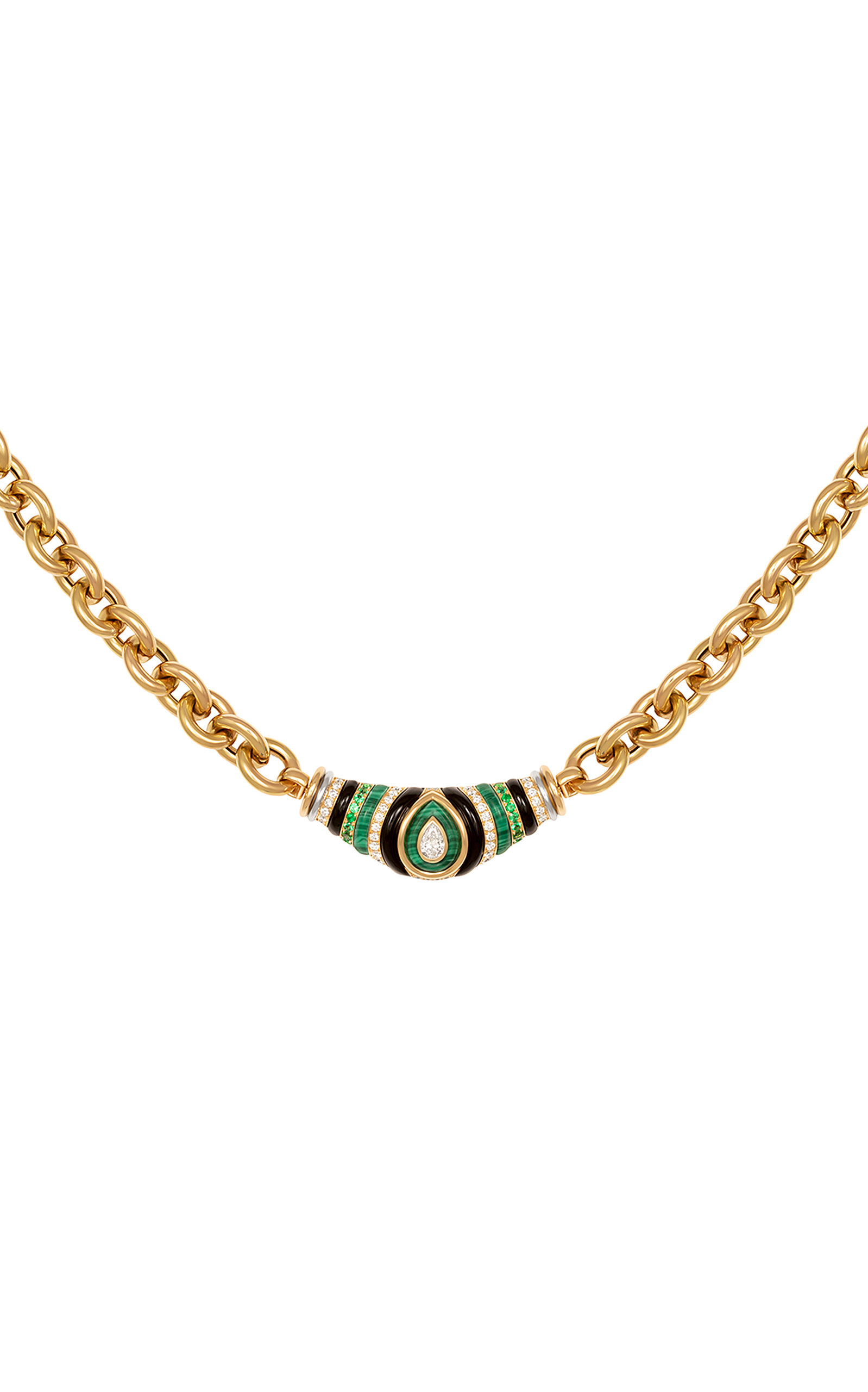 L'atelier Nawbar Karma Diamond Drop 18k Yellow Gold Diamond Necklace In Gold