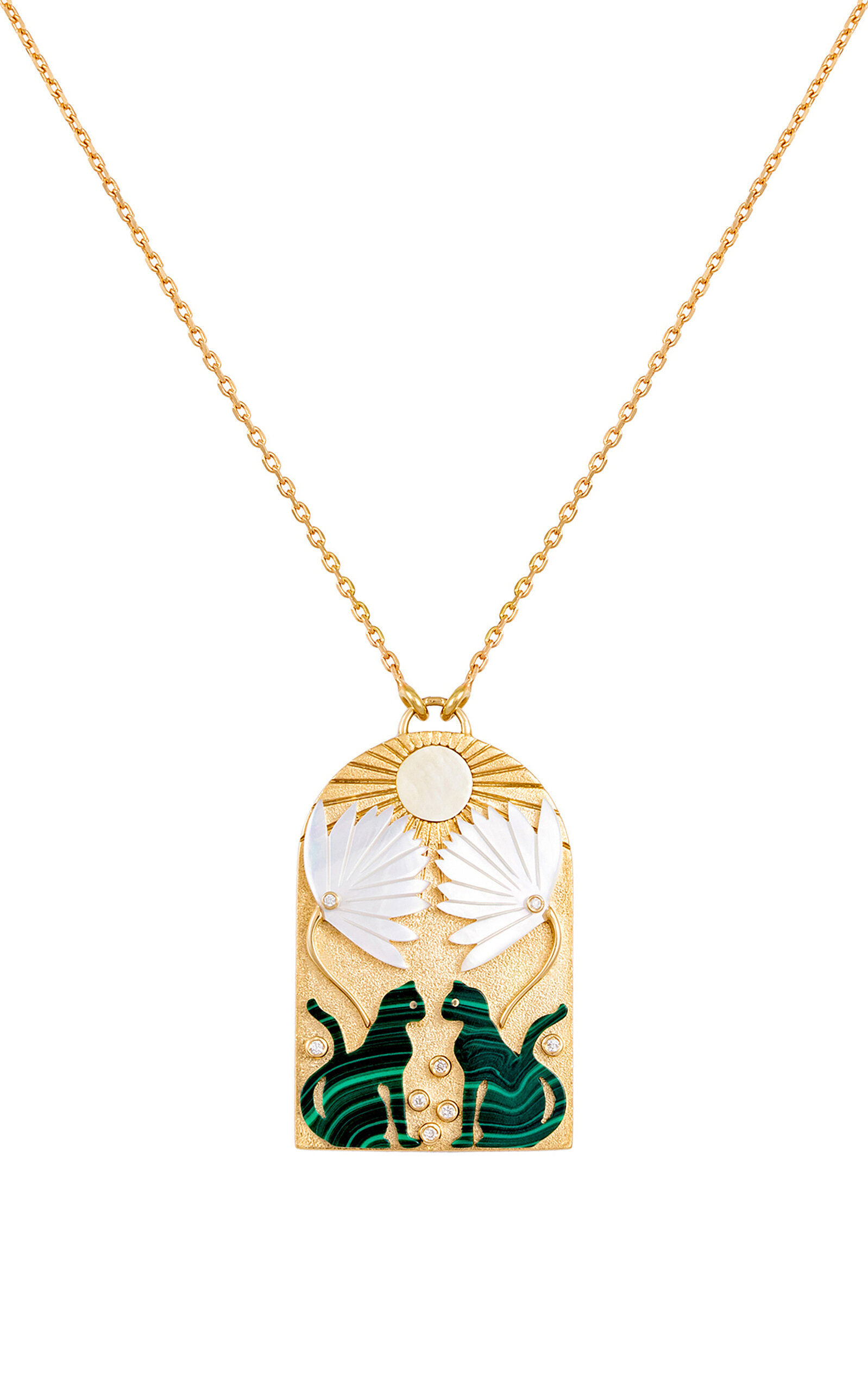 L'Atelier Nawbar - Al Hawa 18K Yellow Gold Diamond Pendant - Green - OS - Moda Operandi - Gifts For Her