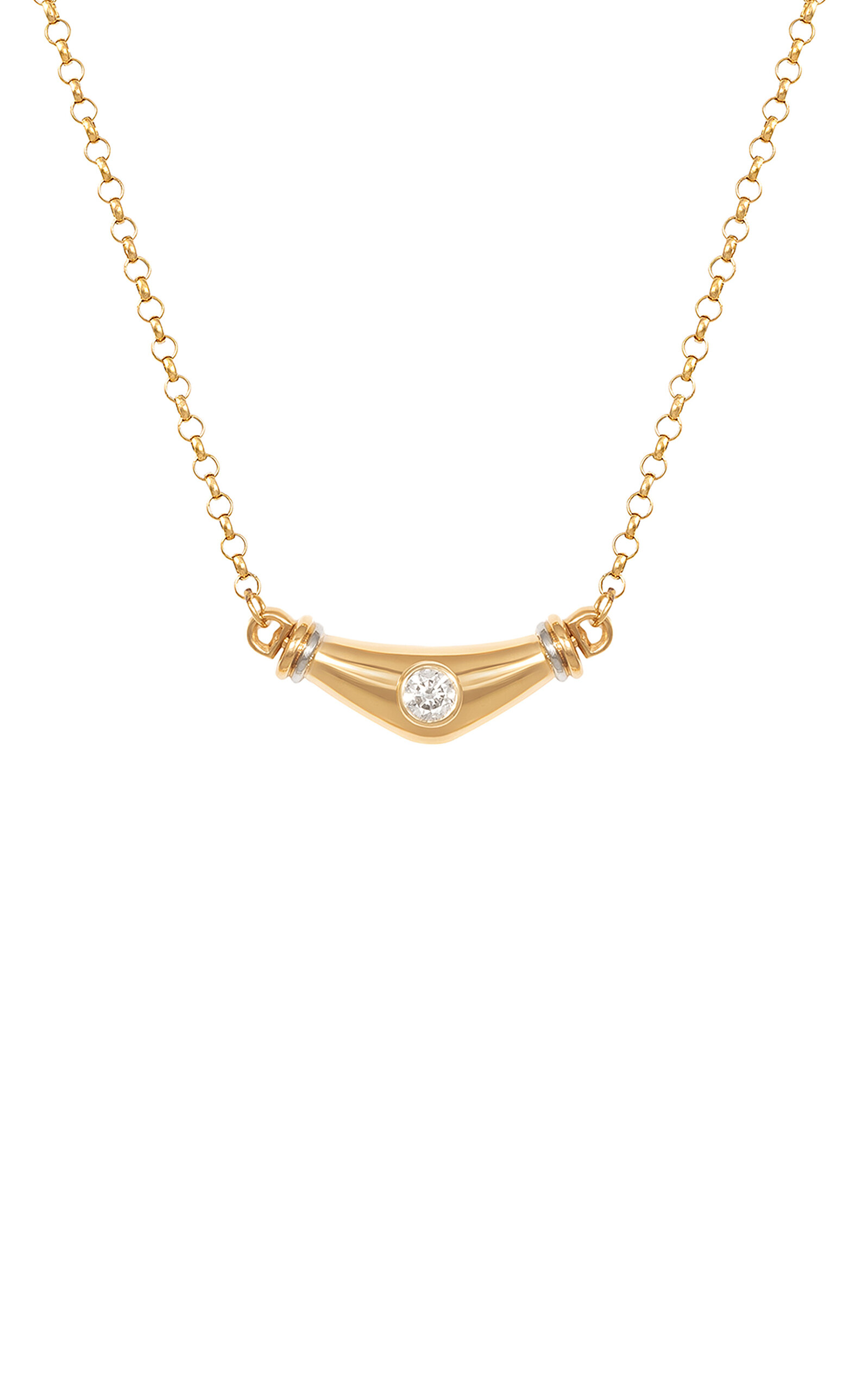 L'atelier Nawbar Round Diamond Karma 18k Yellow Gold Diamond Necklace In Gold