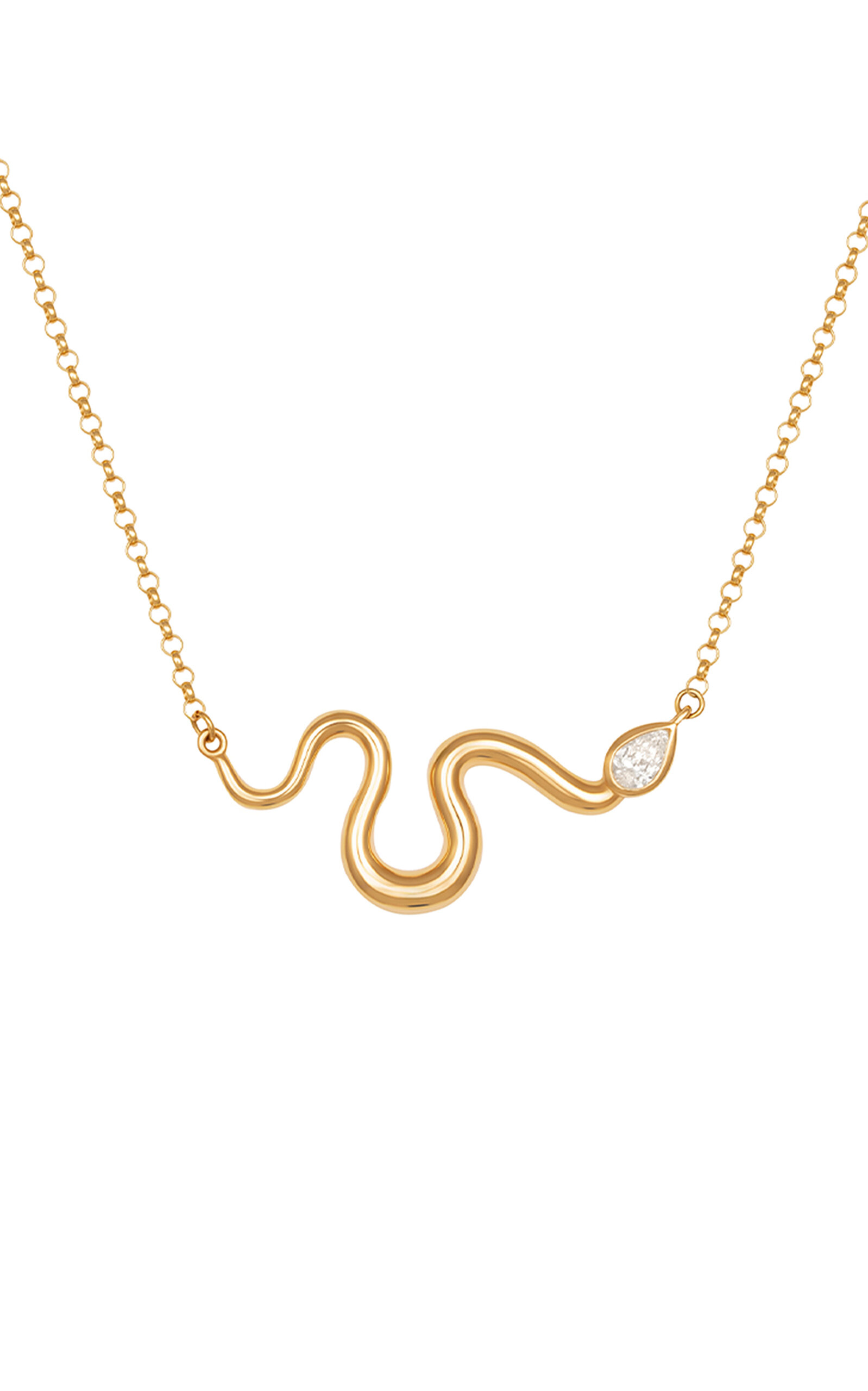 L'atelier Nawbar Boa Pear 18k Yellow Gold Diamond Necklace In Gold