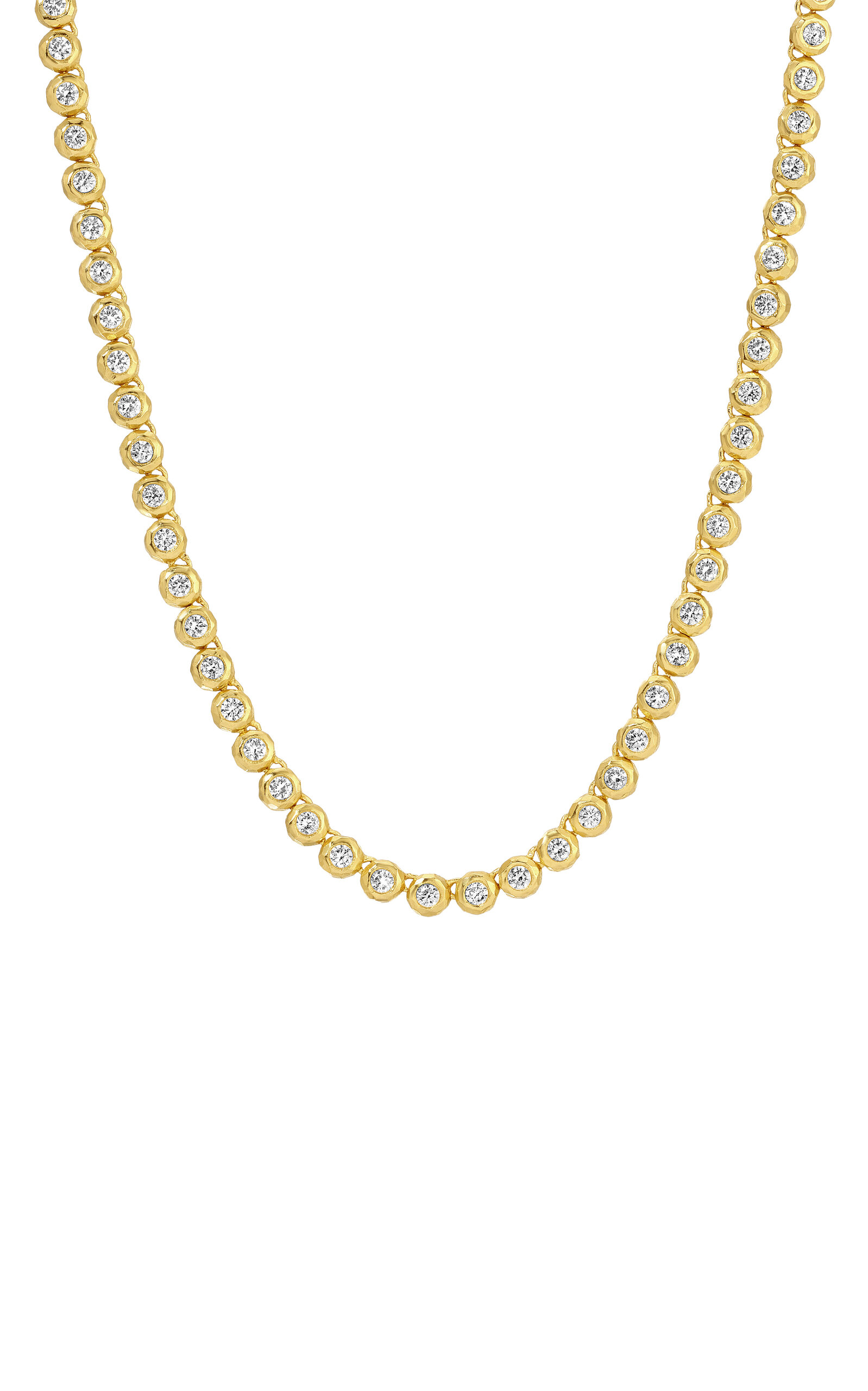 Octavia Elizabeth Gemmed 18k Yellow Gold Diamond Tennis Necklace In Gold