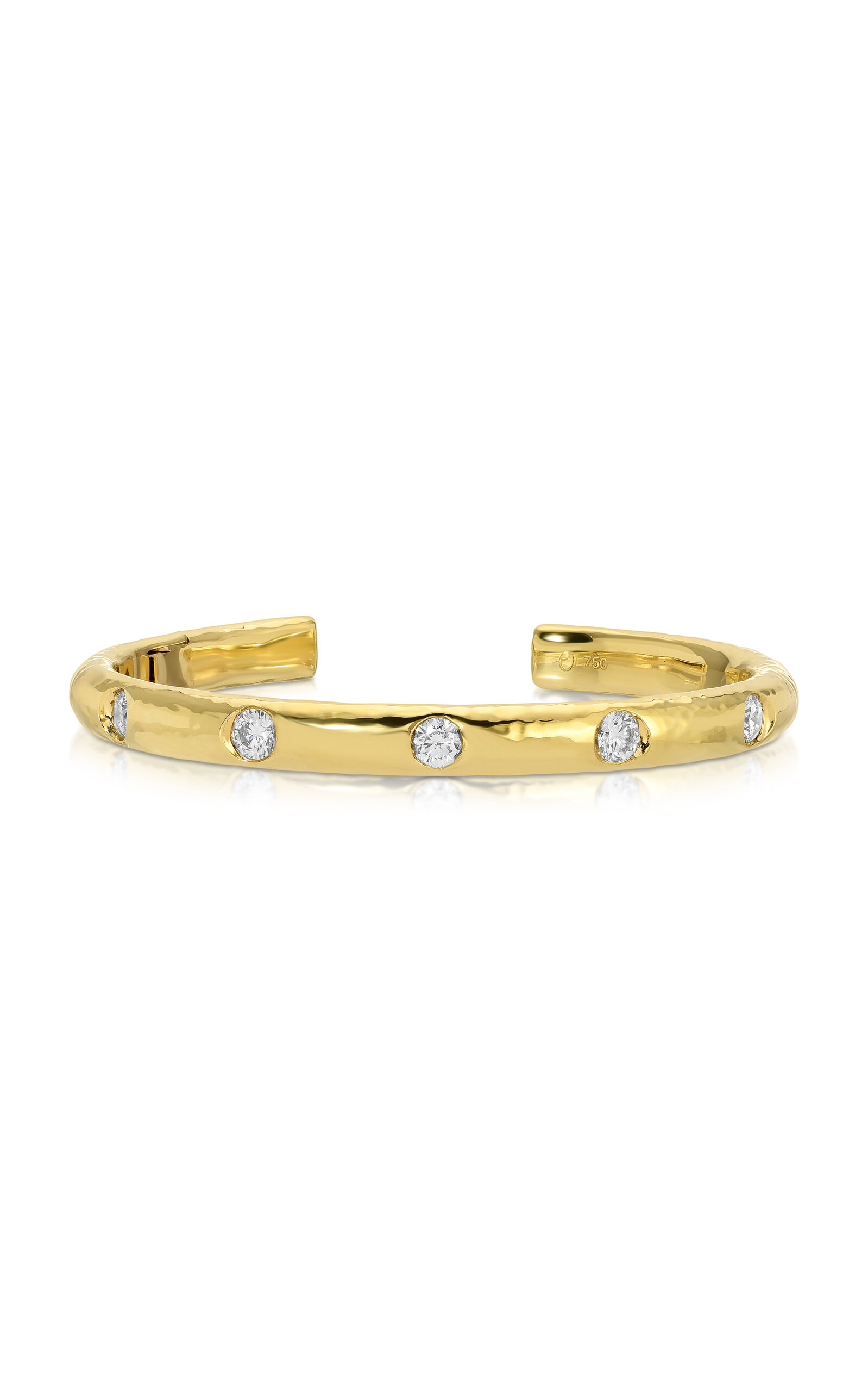 Octavia Elizabeth 18k Yellow Gold Diamond Cuff Bracelet In Gold