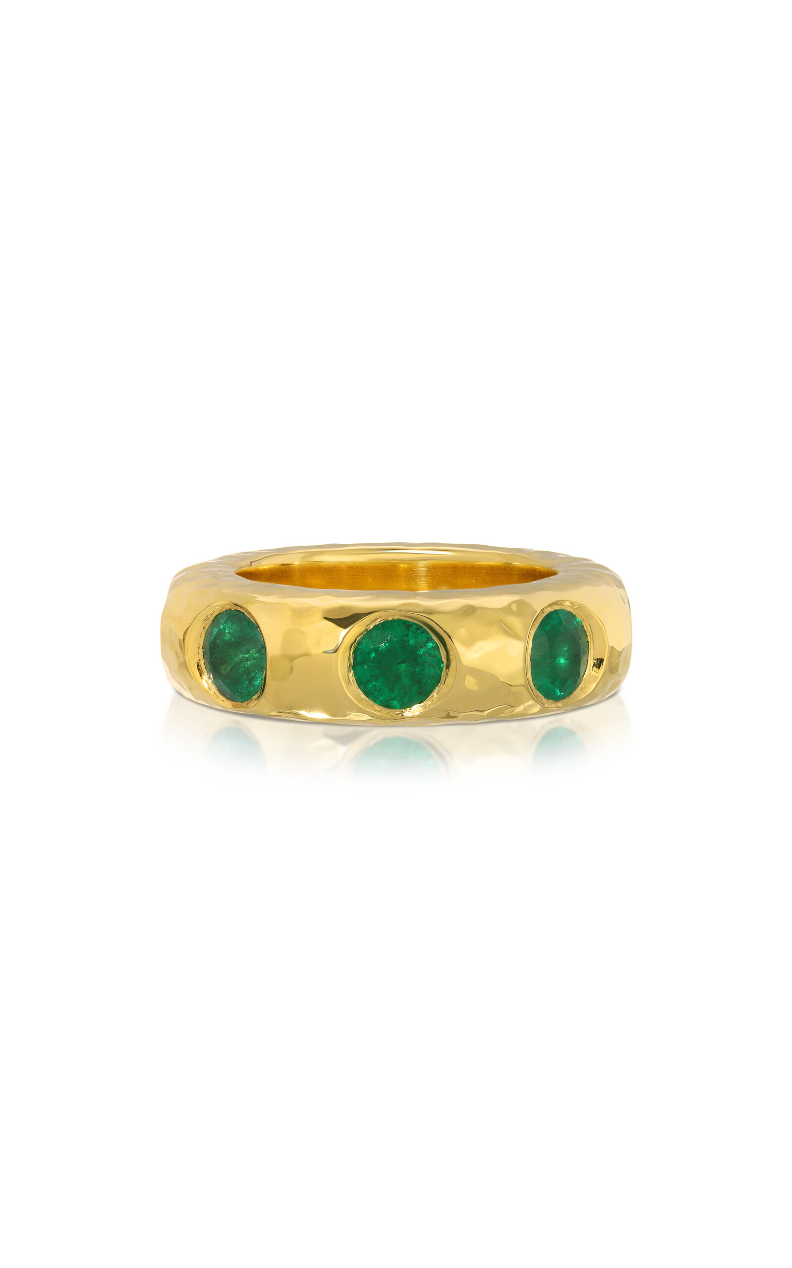 Octavia Elizabeth Jumbo Liberty 18k Yellow Gold Emerald Ring In Gold