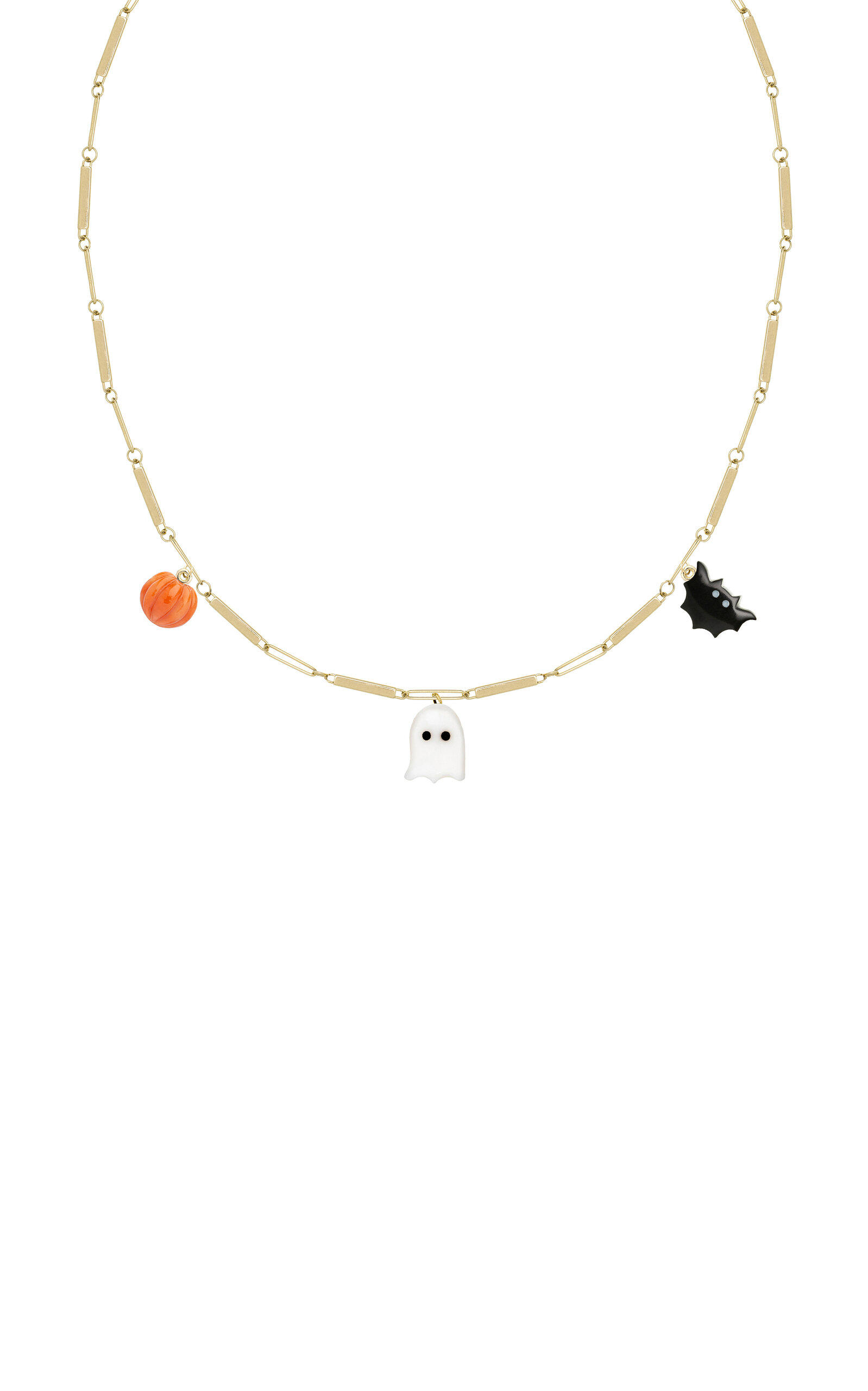 Aliita Deco Tubitos Halloween 9k Yellow Gold Necklace In Gold