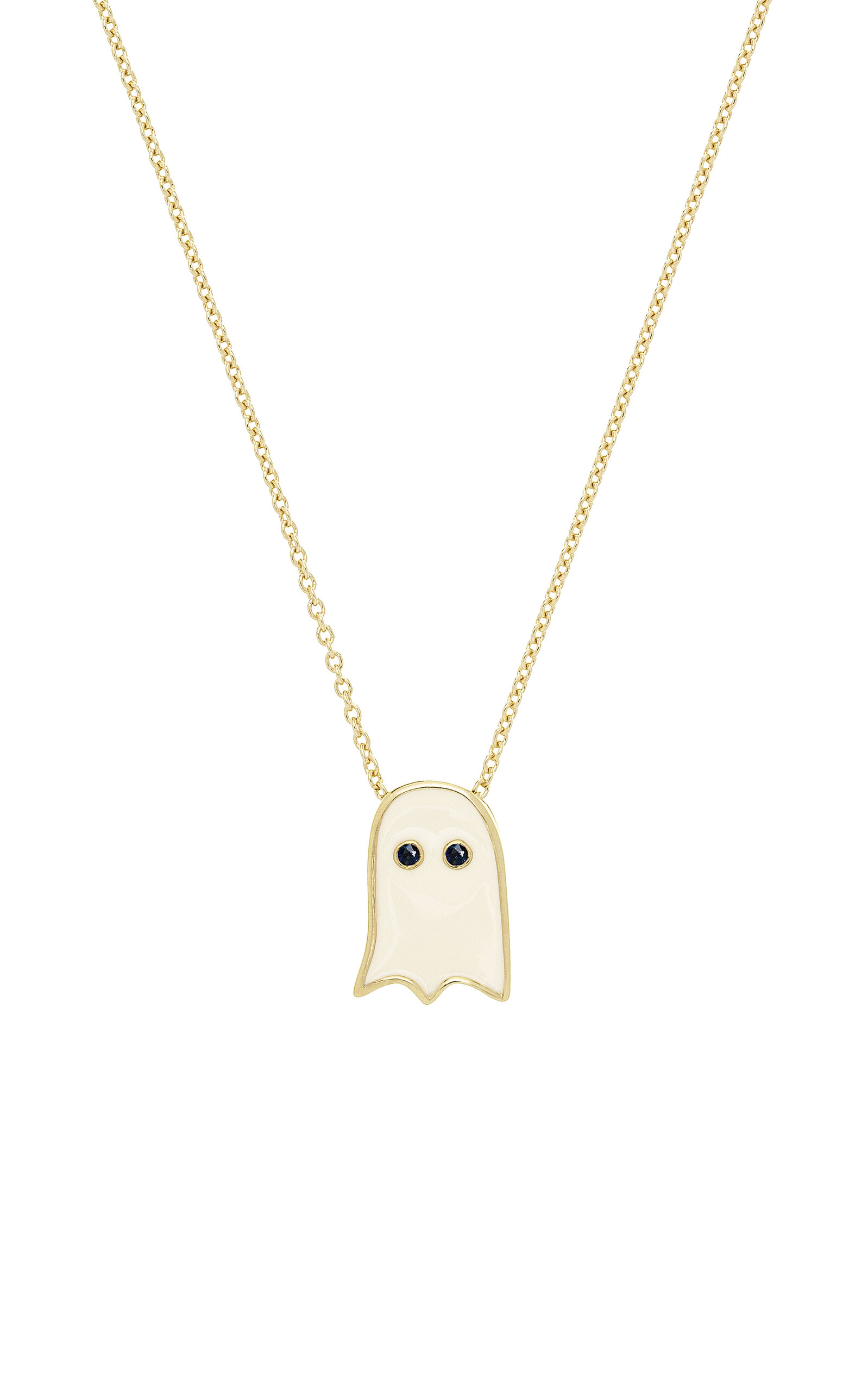 Aliita Fantasma Zafiro Azul Enameled Necklace In Gold