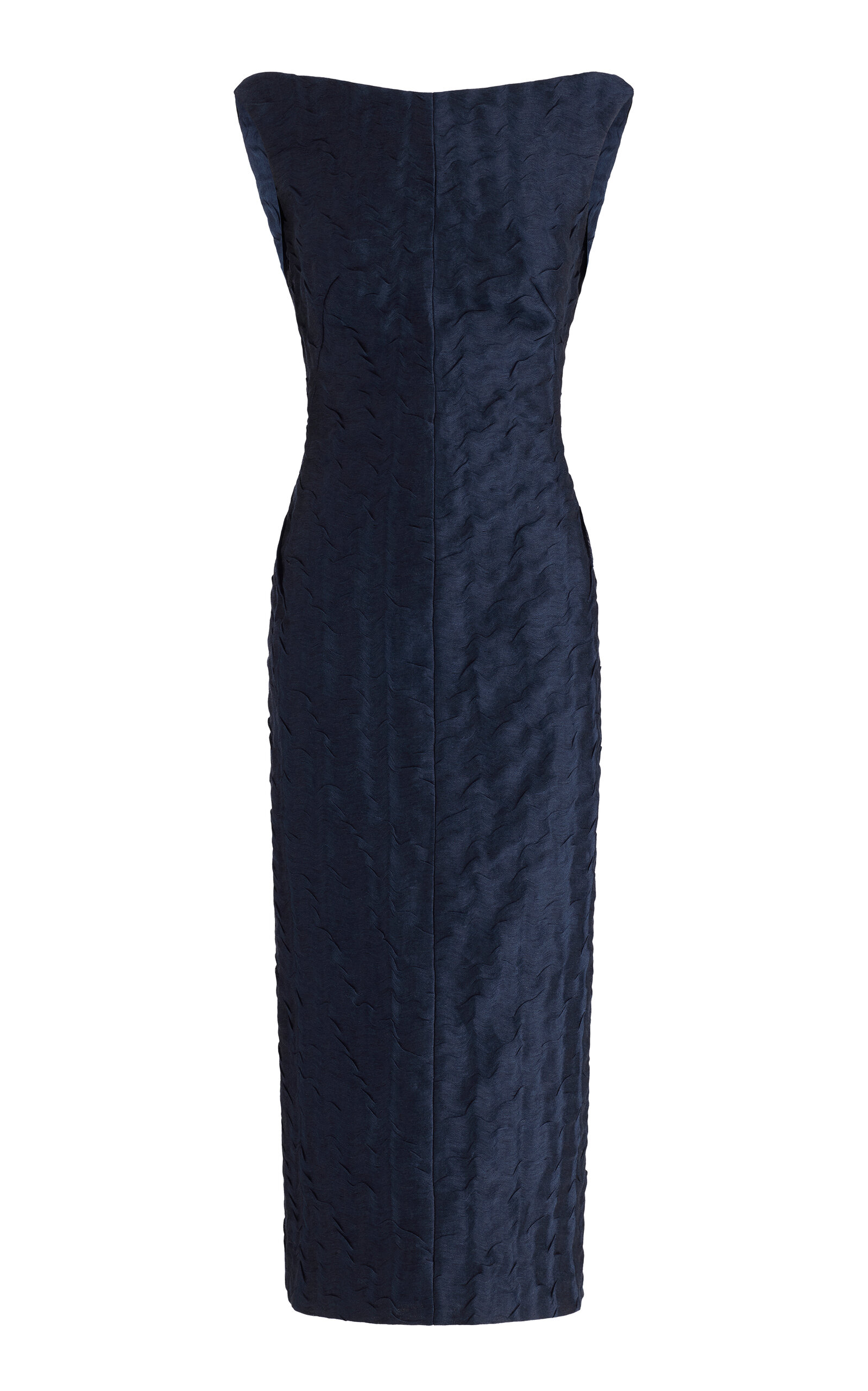 Maticevski Fervor Linen-silk Blend Midi Dress In Black