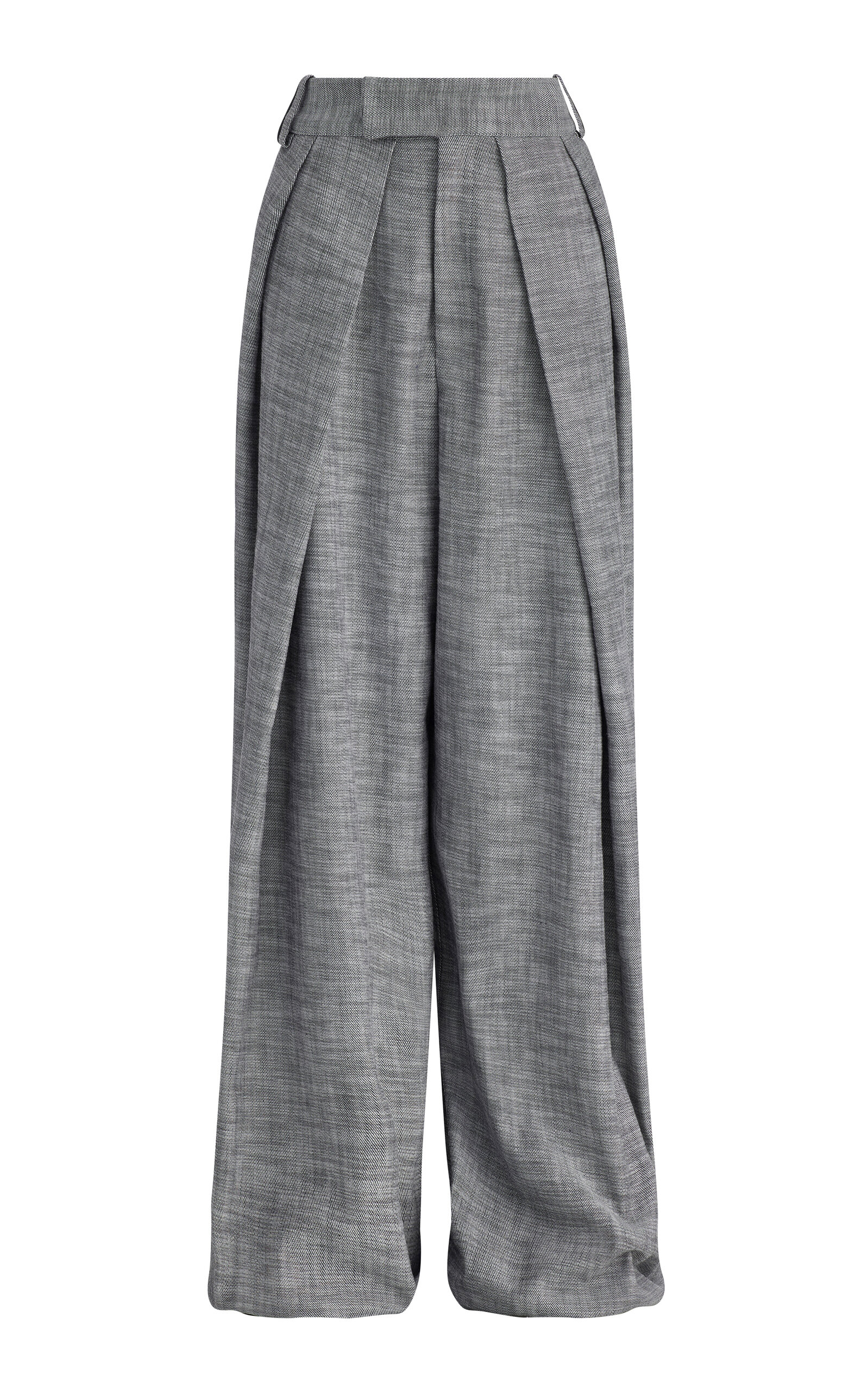 Maticevski Hello Sailor Crinkle Crepe Wide-leg Pants In Gray