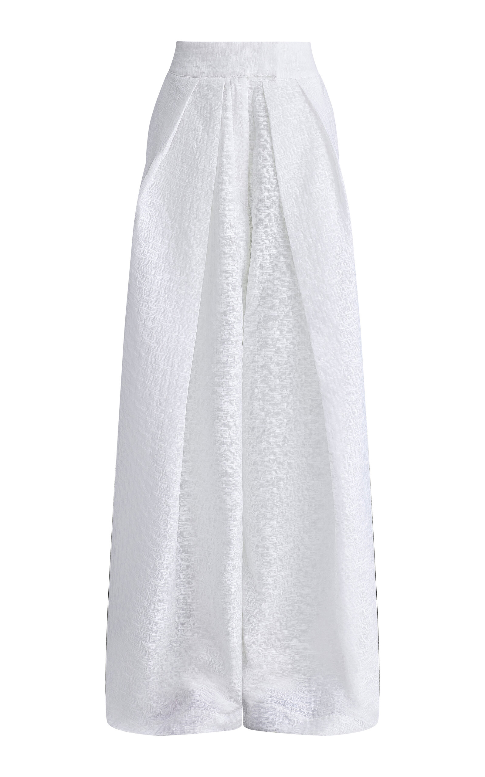 Maticevski Hello Sailor Crinkle Crepe Wide-leg Pants In White
