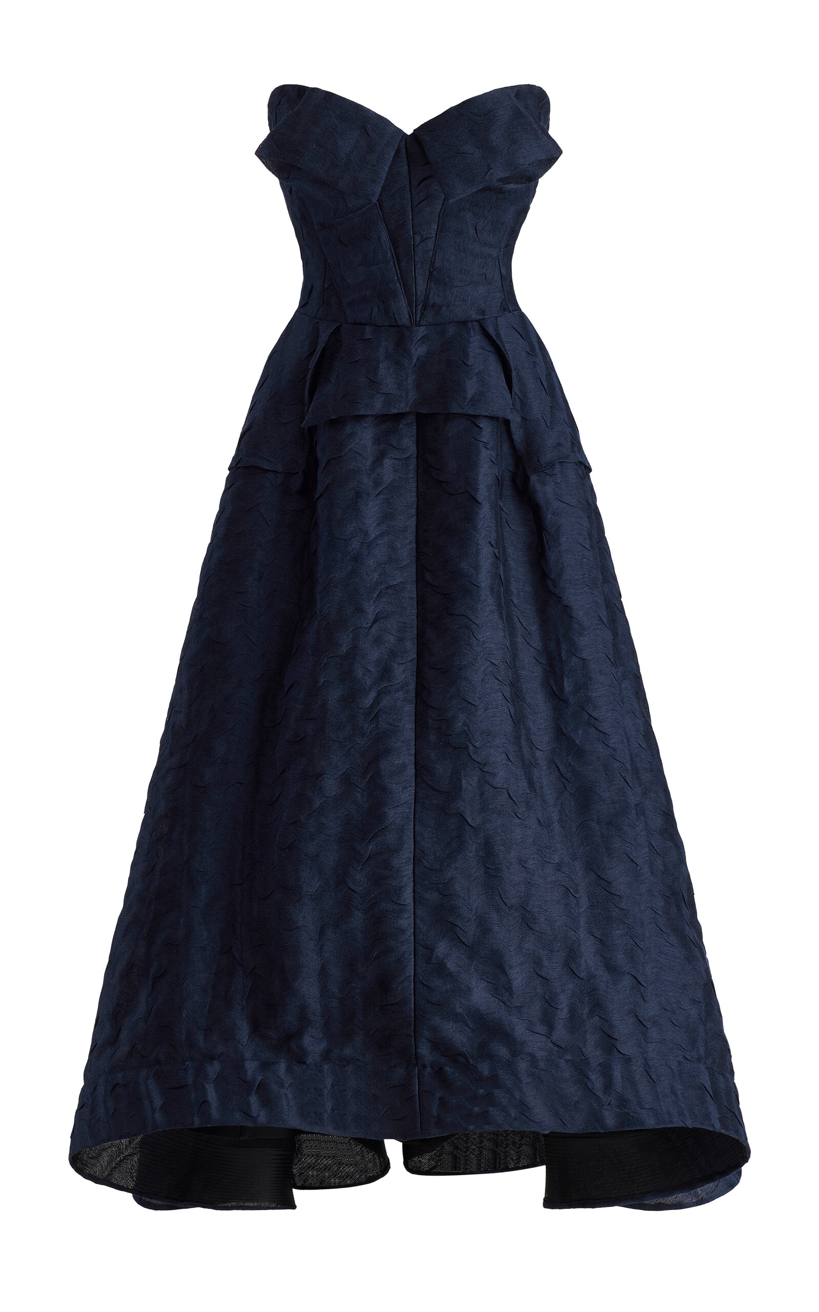 Maticevski Linen-Silk Blend Compose Evening Dress - Blue