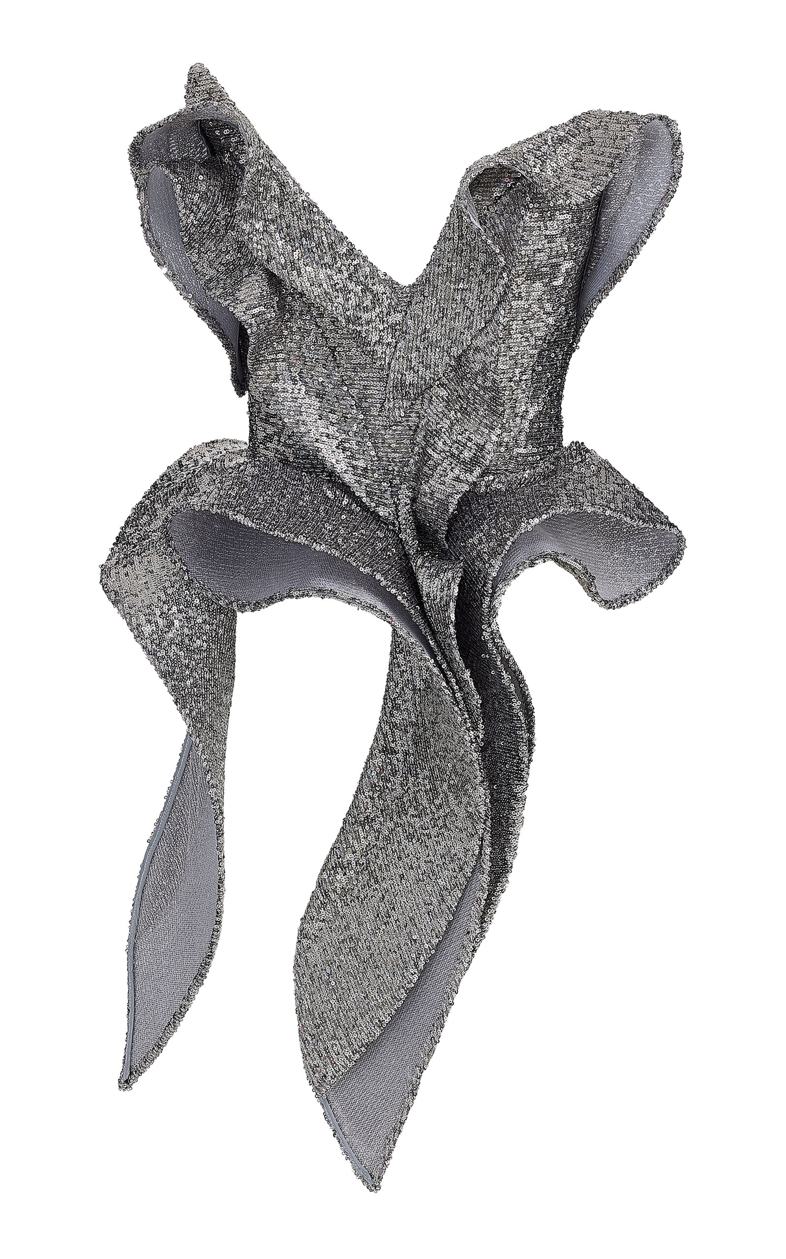 Maticevski Sequin-embellished Crepe Wizard Bodice In Gray