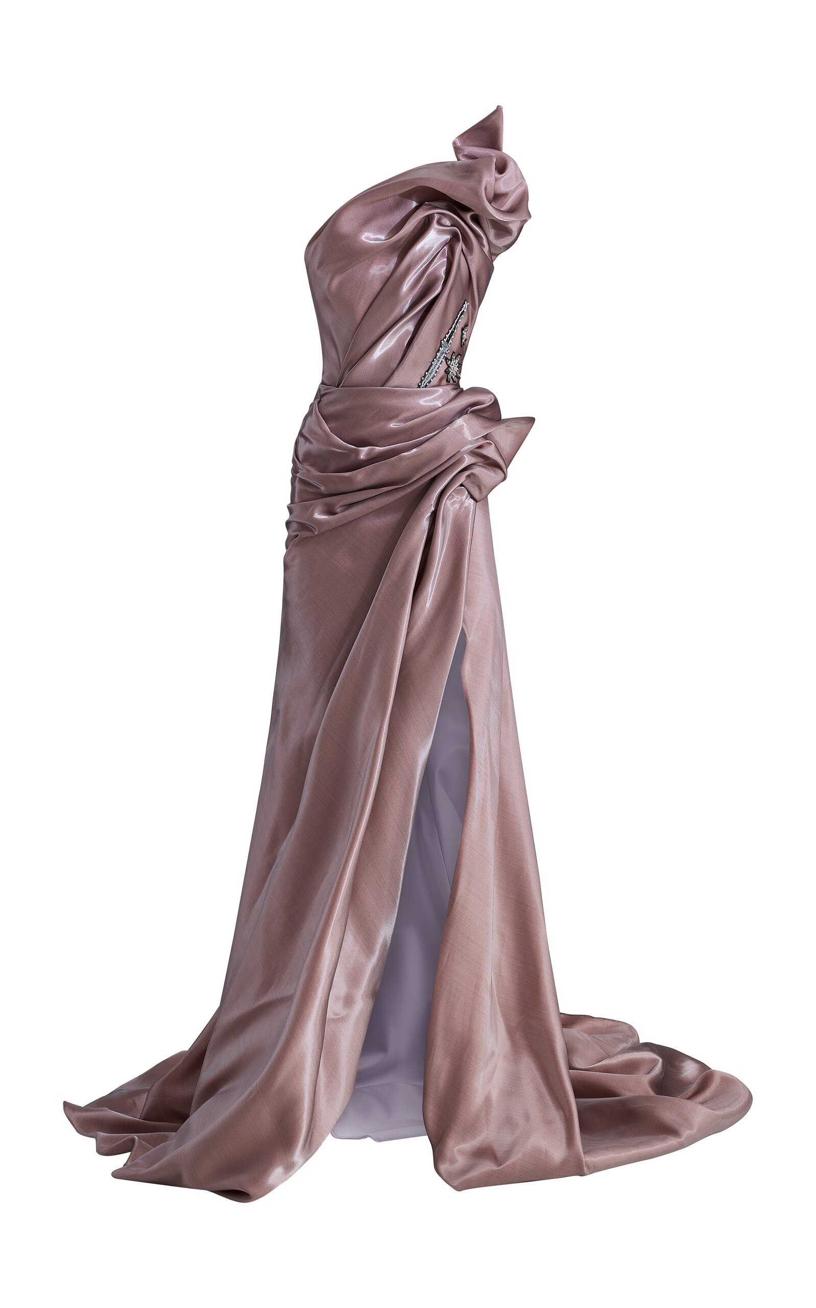 Maticevski Duchesse Satin Contentment Gown In Pink