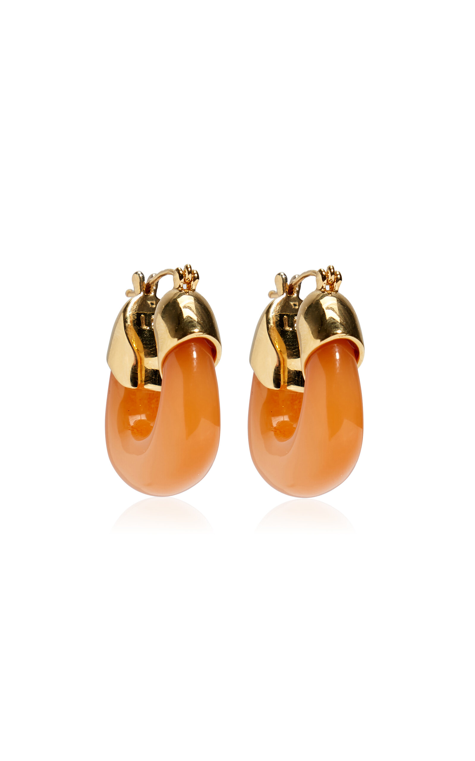 Lizzie Fortunato Mini Organic Hoops In Tangerine In Multi