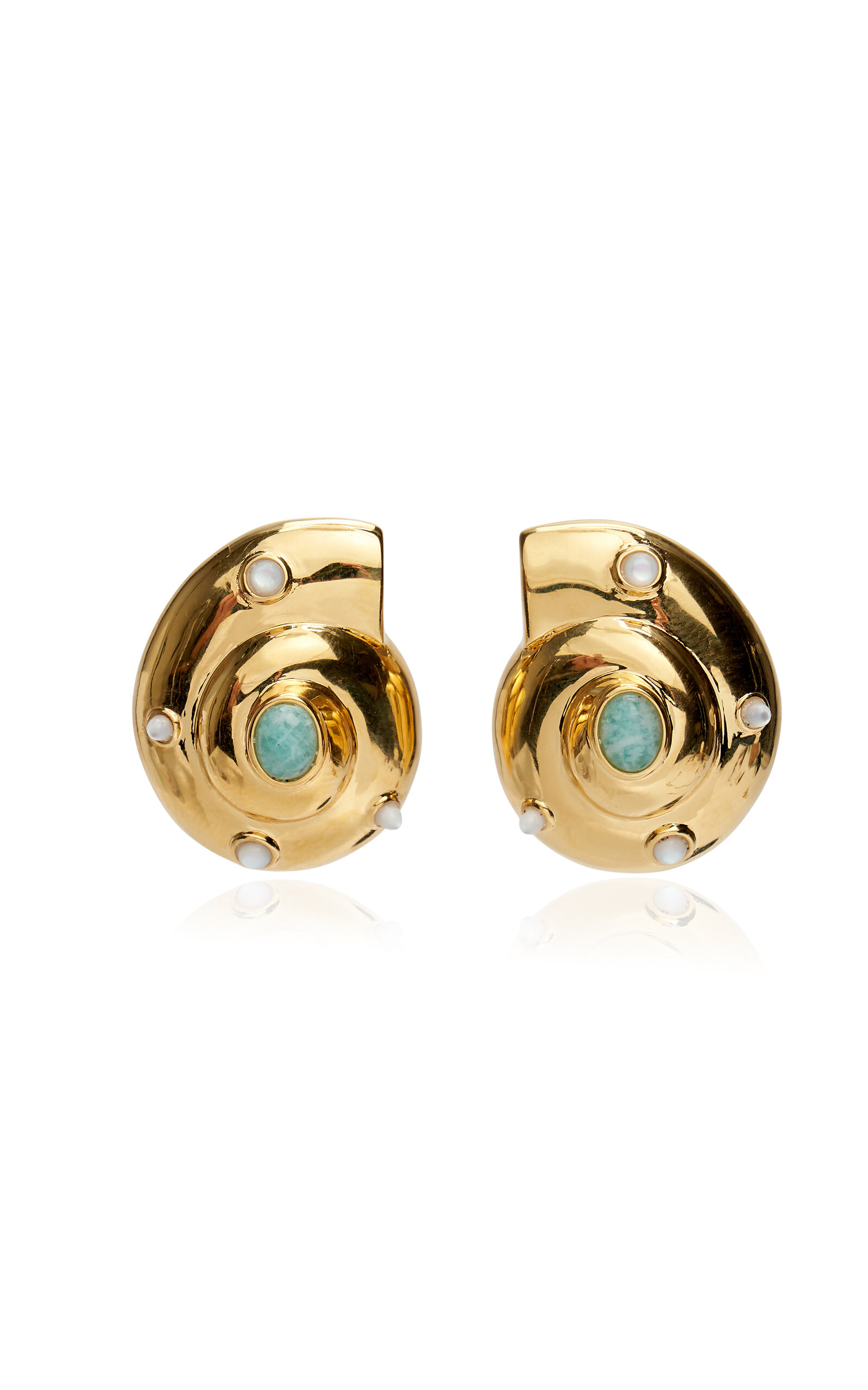 Lizzie Fortunato Nautilus Stud Earrings In Gold
