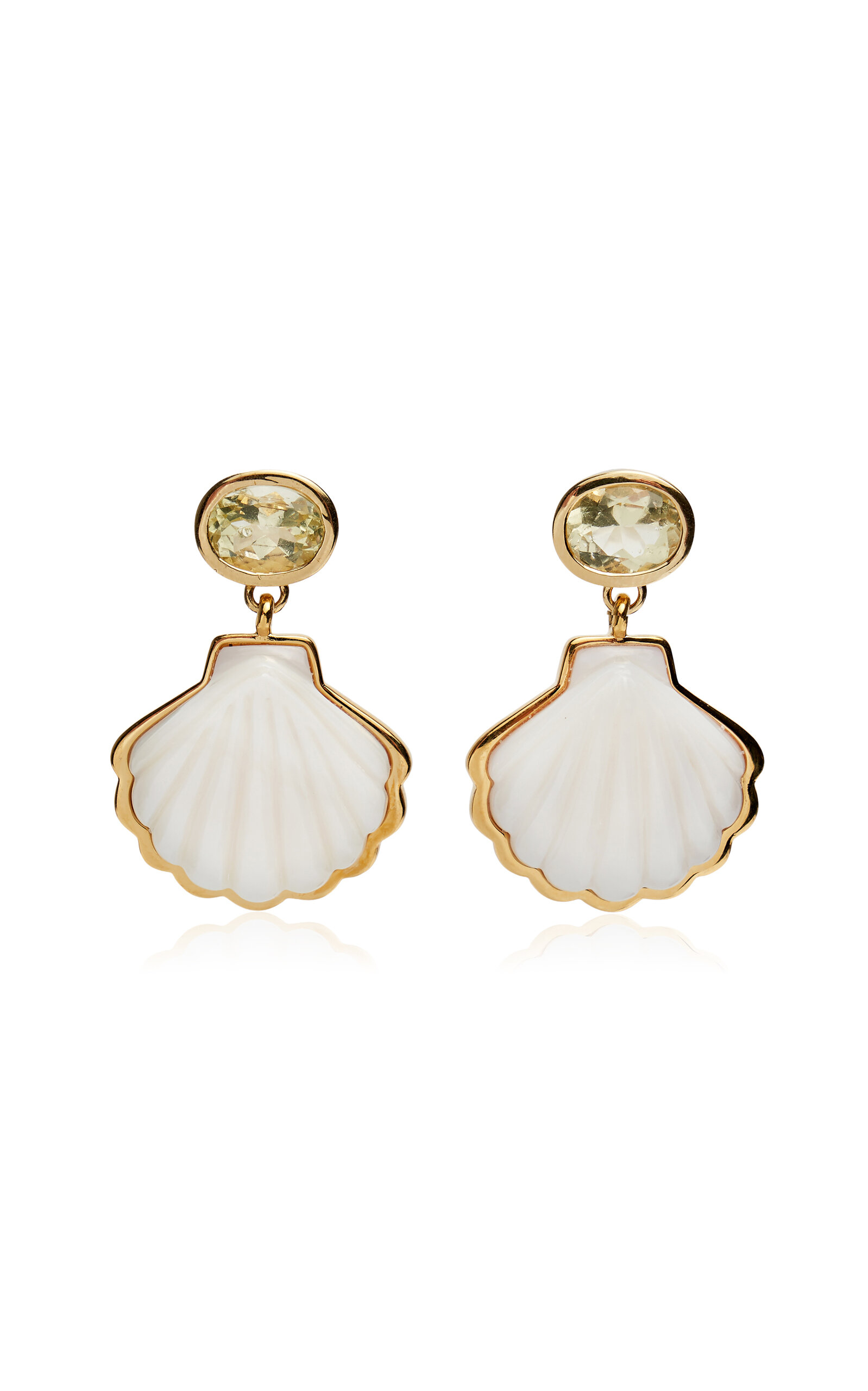 Lizzie Fortunato Luna Shell Earrings In Gold