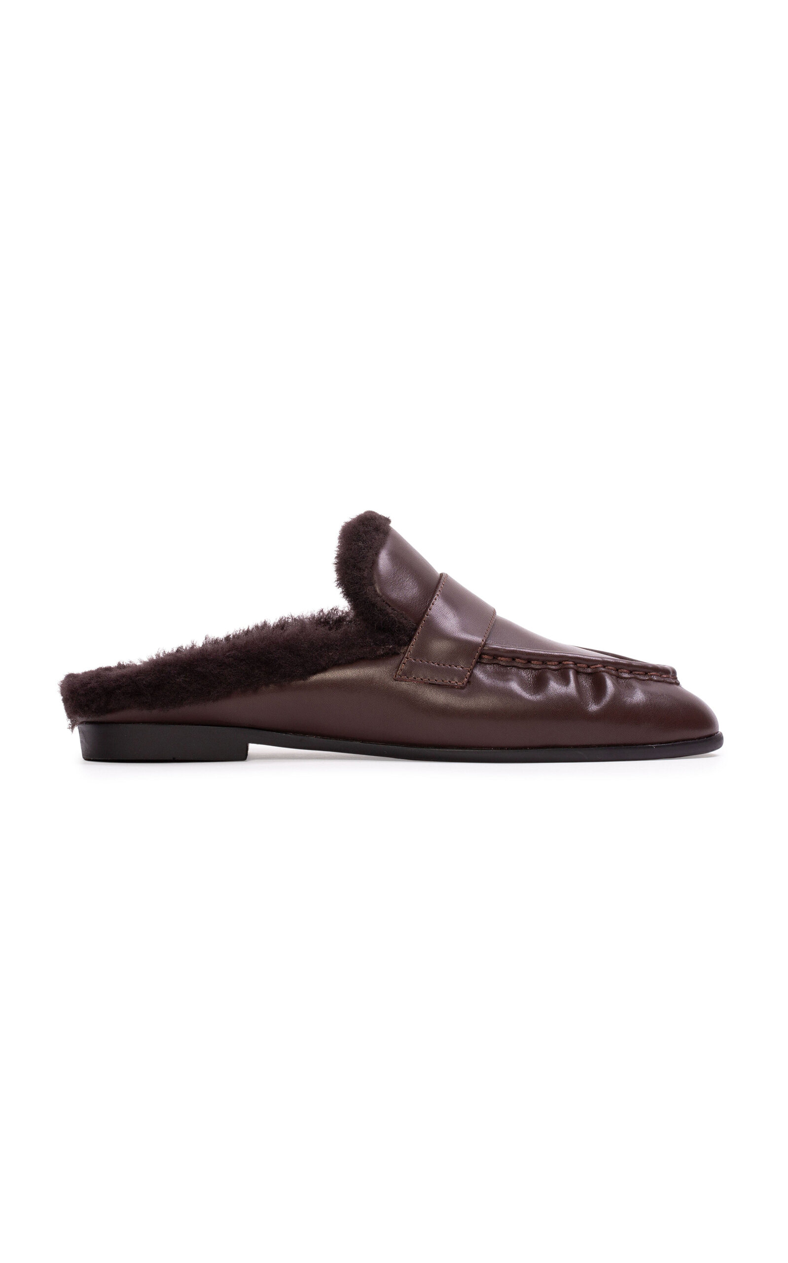 Black Suede Studio Theo Shearling Loafer Mules In Multi