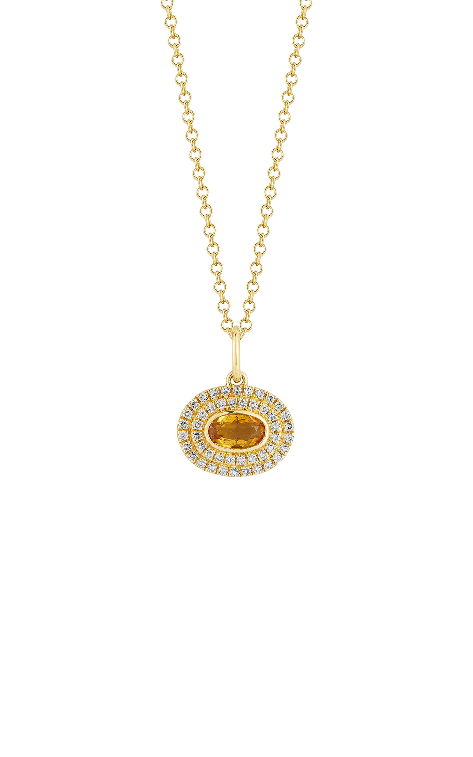 Ef Collection 14k Yellow Gold Diamond And Citrine Necklace In Gold