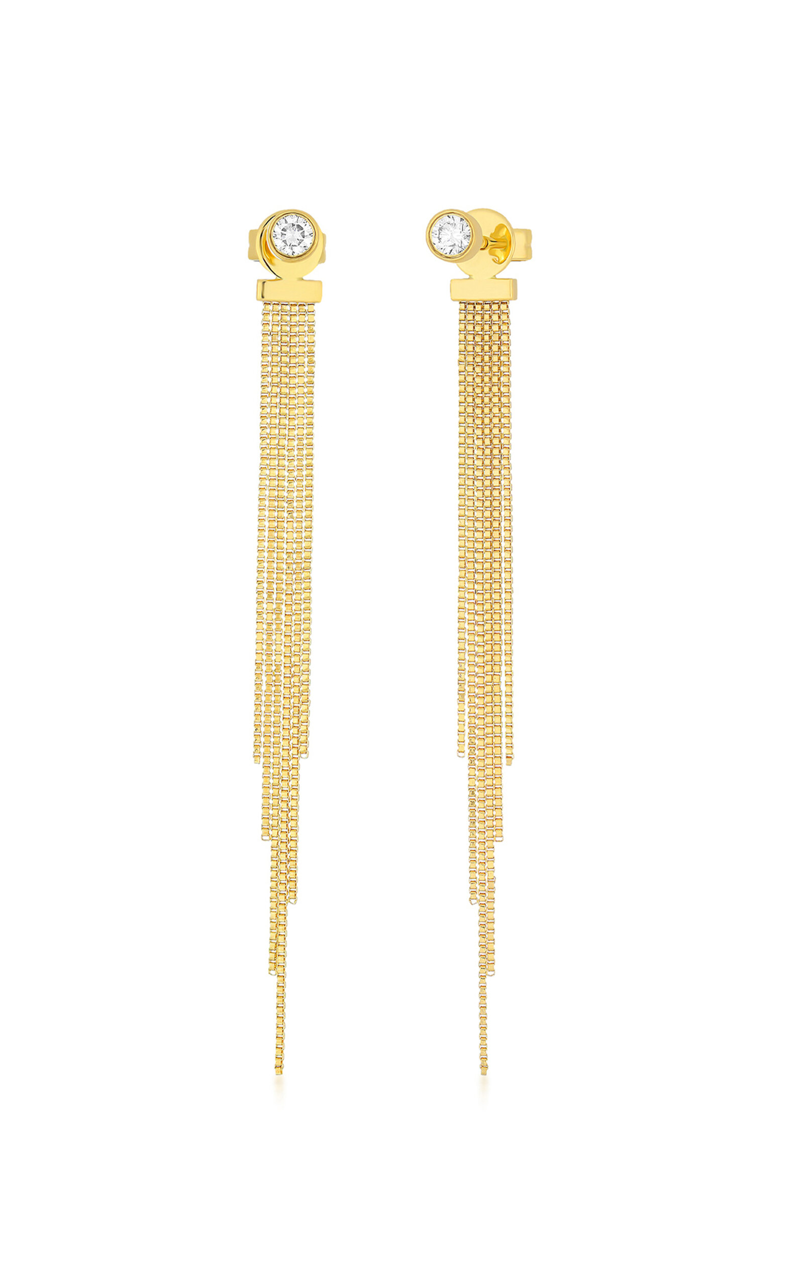 Ef Collection 14k Yellow Gold Diamond Earrings In Gold