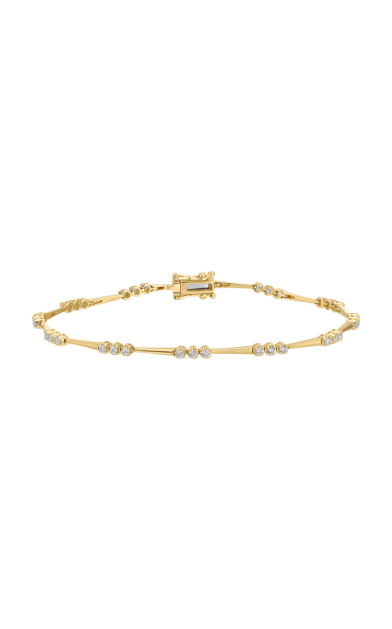 Ef Collection 14k Yellow Gold Diamond Eternity Bracelet In Gold